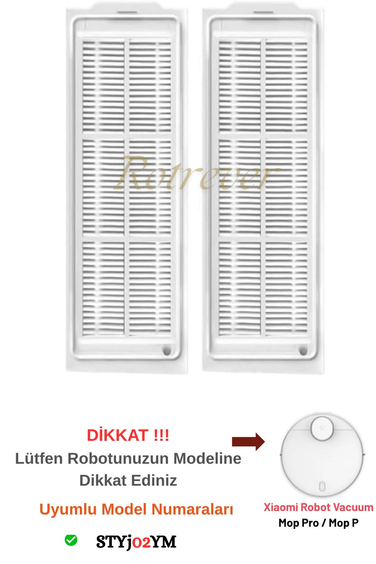 teknotrust Robot Süpürge ve Mop Seti, Uyumlu HEPA Filtre, 2'li Paket