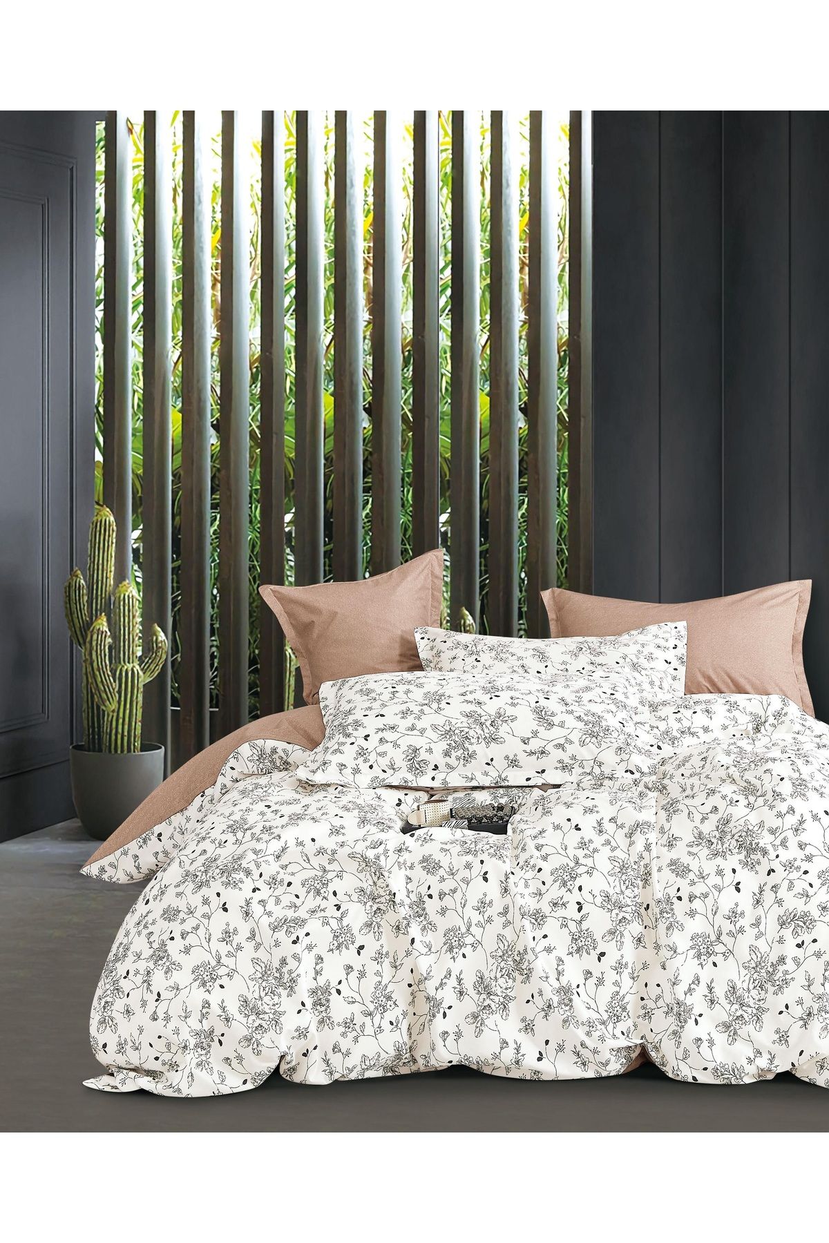 CHIRASO-CHIRASO Linen, SUMMER Satin Cotton Fabric, Fitted Sheet 220x240 and Elastic 180x200, 4 Pillowcases 1