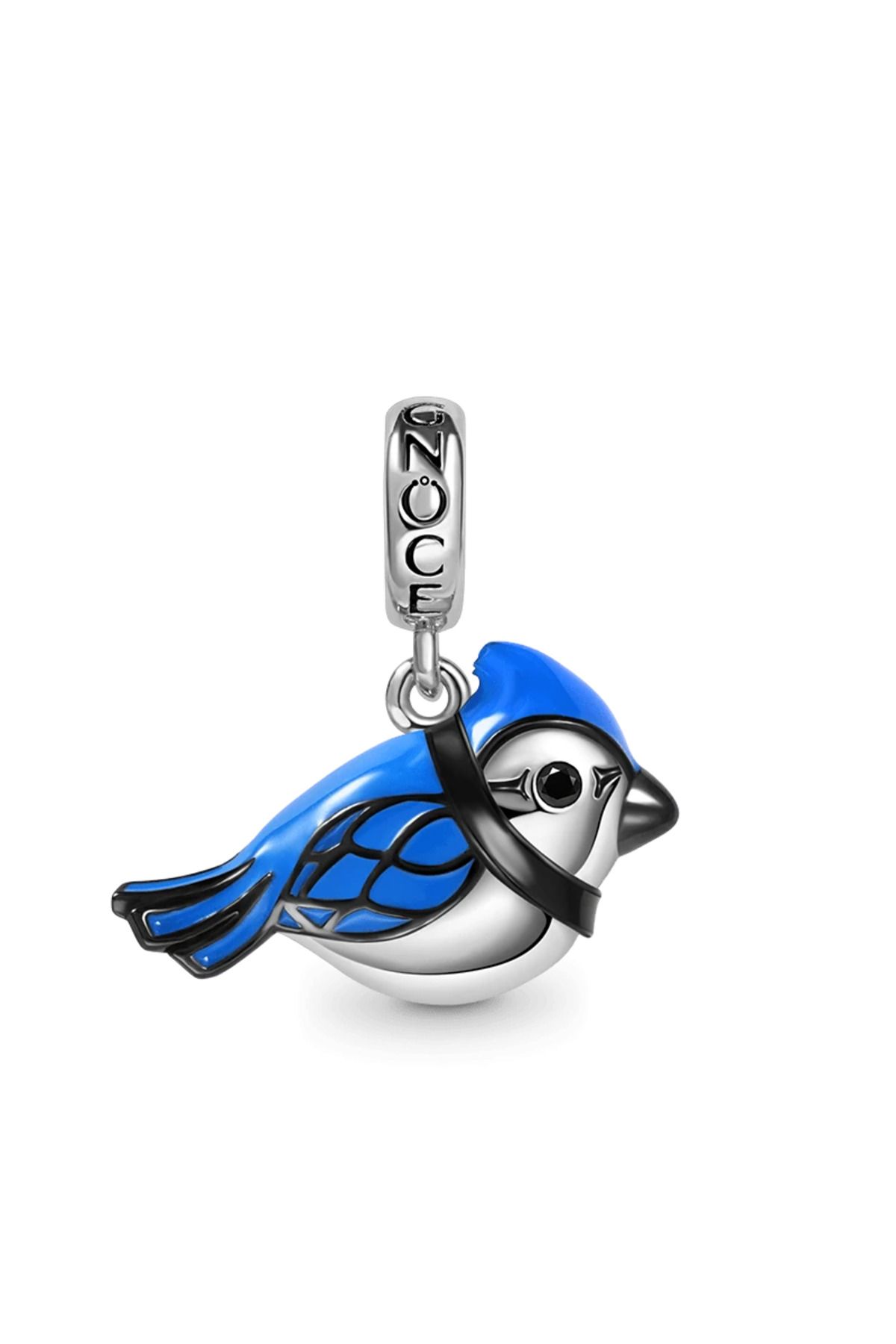 Gnoce Şanslı Mavi Alakarga - Blue Jay Charm, 925 Ayar Gümüş