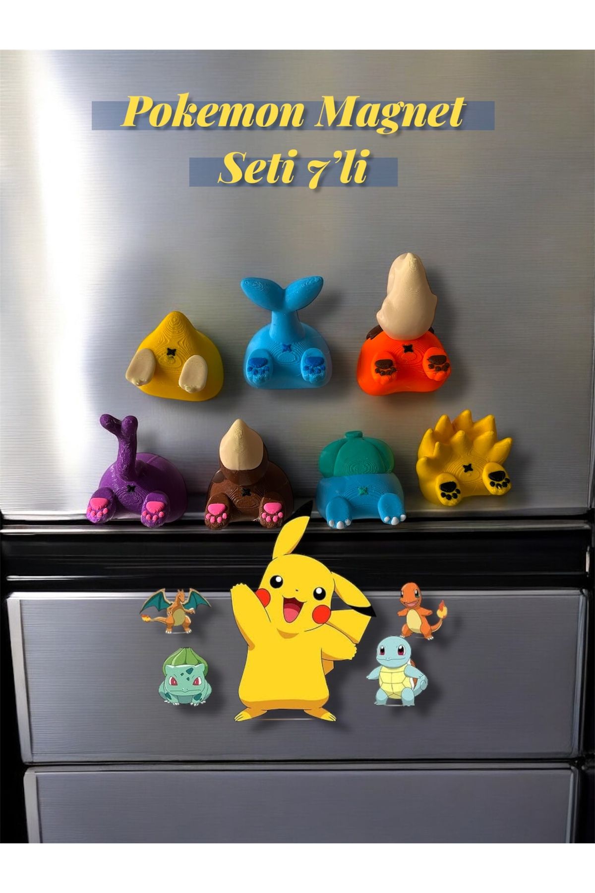 Bilgin Üretim 7’li Pokémon Magnet Seti – Eevee, Vaporeon, Jolteon, Bulbasaur, Psyduck, Espeon, Growlithe
