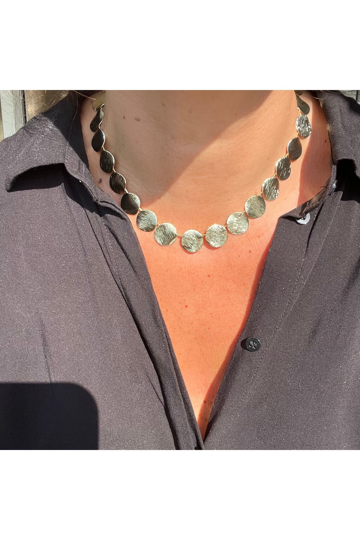 Clover by Yonca Erdoğan İthal Bijüteri Altın pul kolye