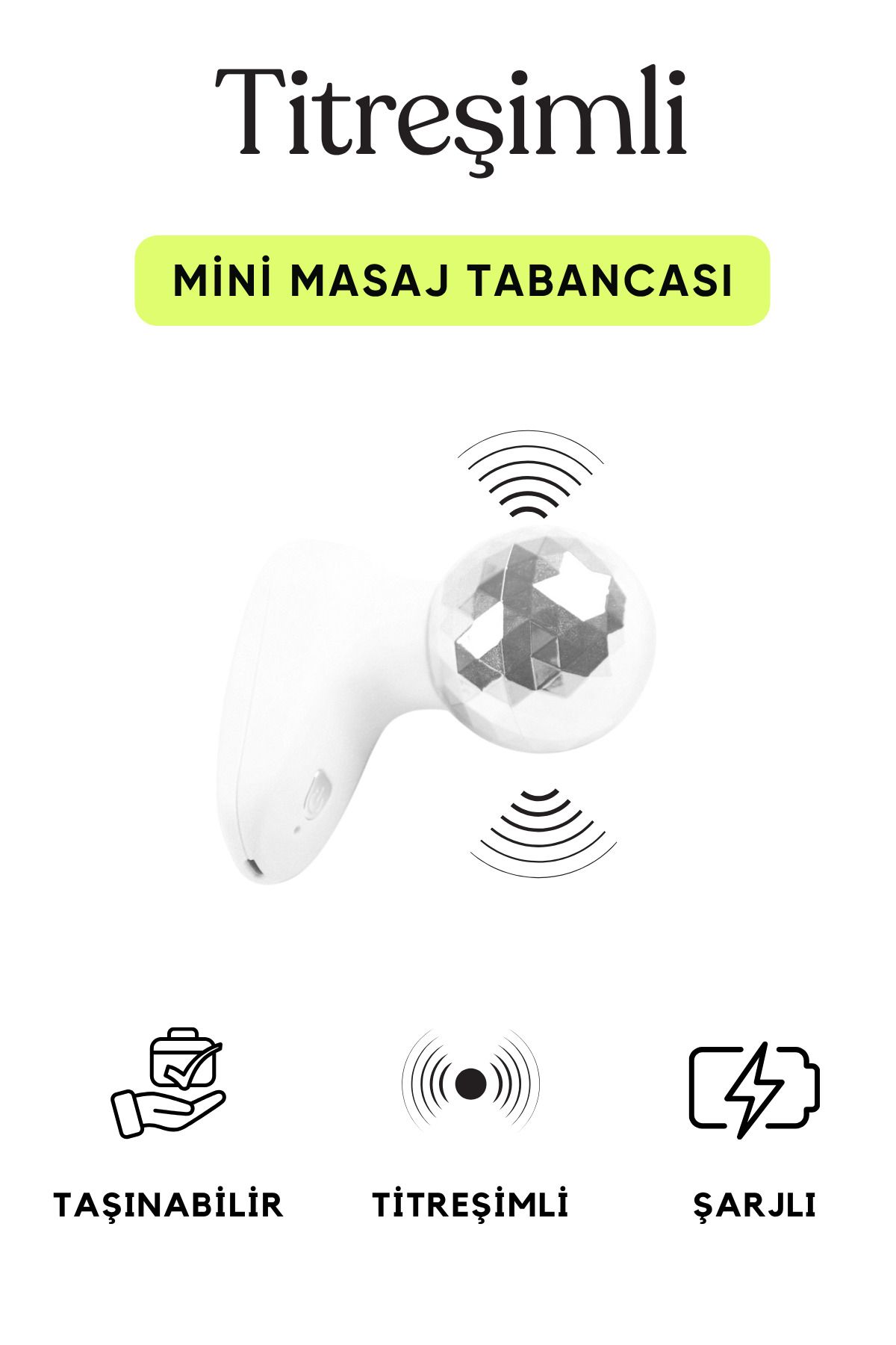 EUROBEST Mini Masaj Tabancası Sporcu Masaj Aleti 8 Modlu Şarjlı Titreşimli Sporcu Masaj Tabancası