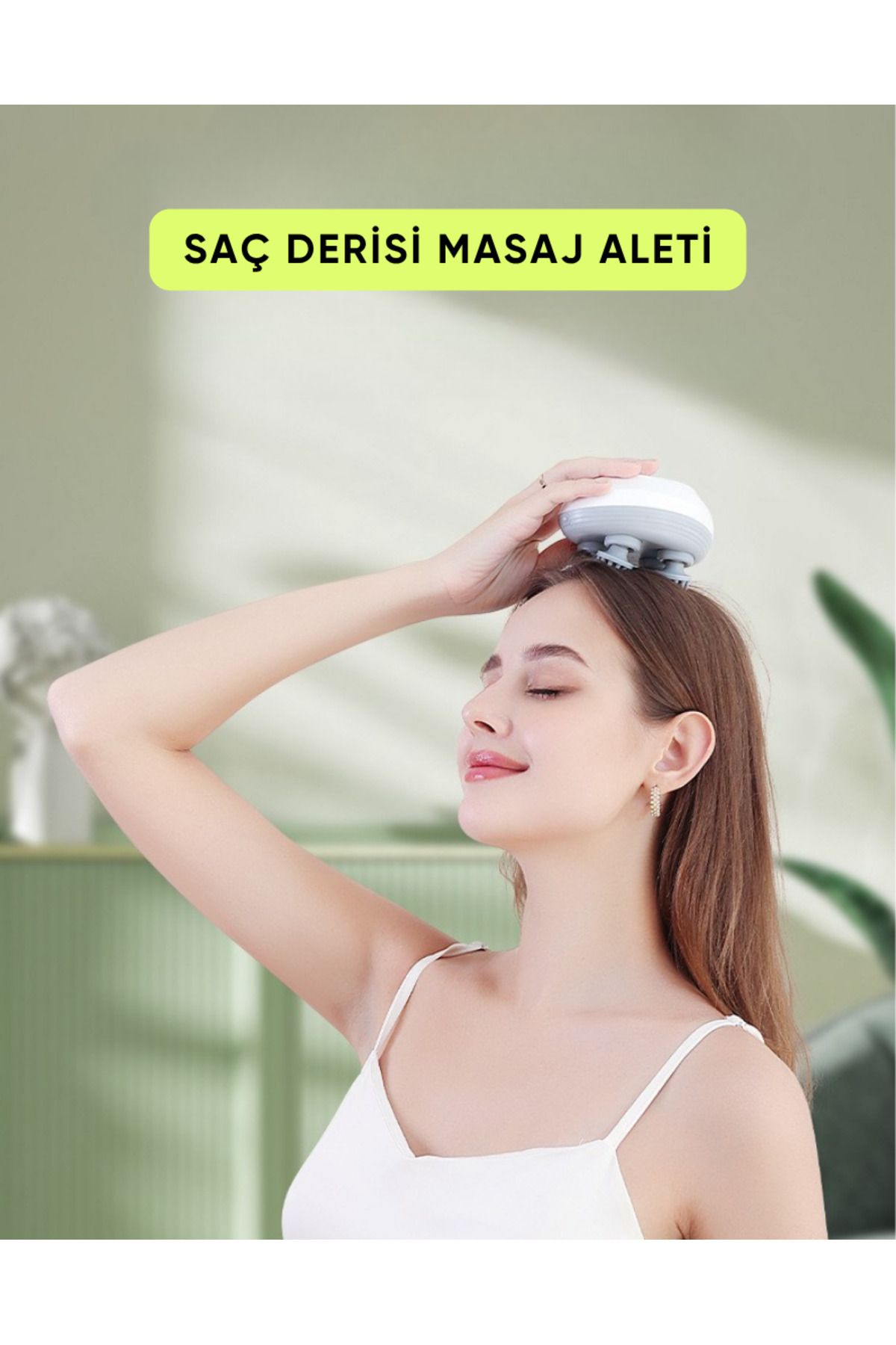 EUROBEST Saç Derisi Masaj Tarağı Aleti Şarj Edilebilir Kafa Masajı Silikon Başlık Tp-1006