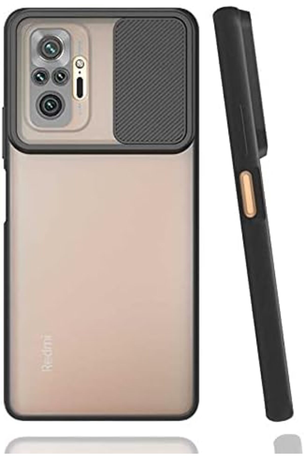 STOREMAX EMN Redmi Note 10 Pro ile uyumlu Kılıf Darbe Koruyucu Kamera Korumalı Smooth Window (Siyah) Cİ
