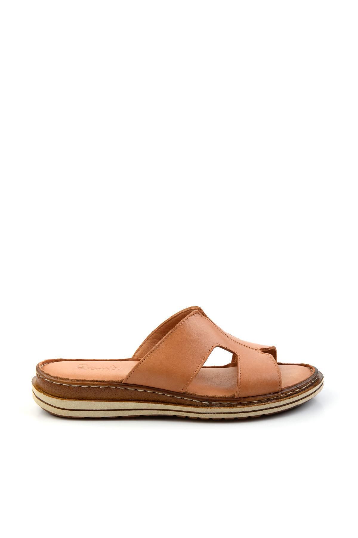 Bambi Taba Leather Kadın Terlik K04907031403