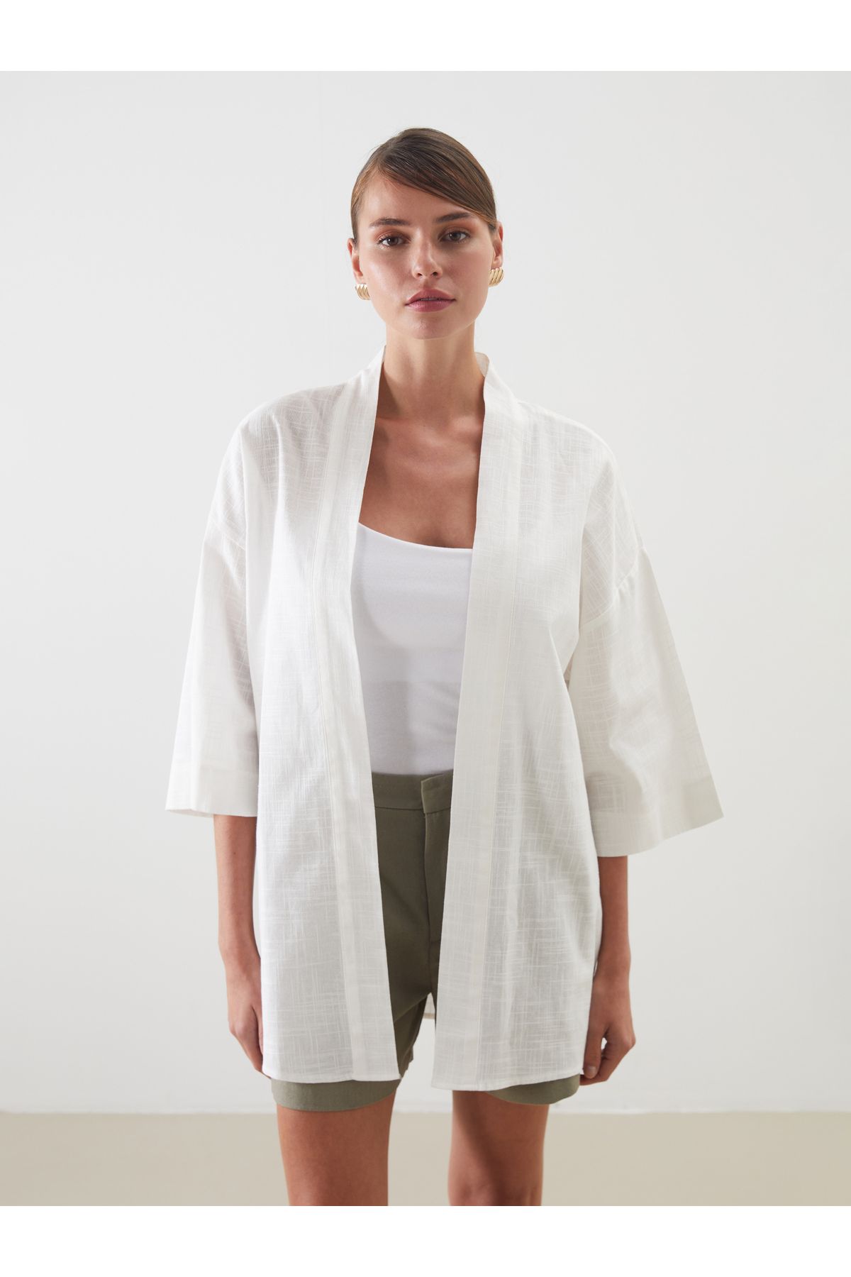 LC Waikiki Şal Yaka Oversize Kadın Kimono