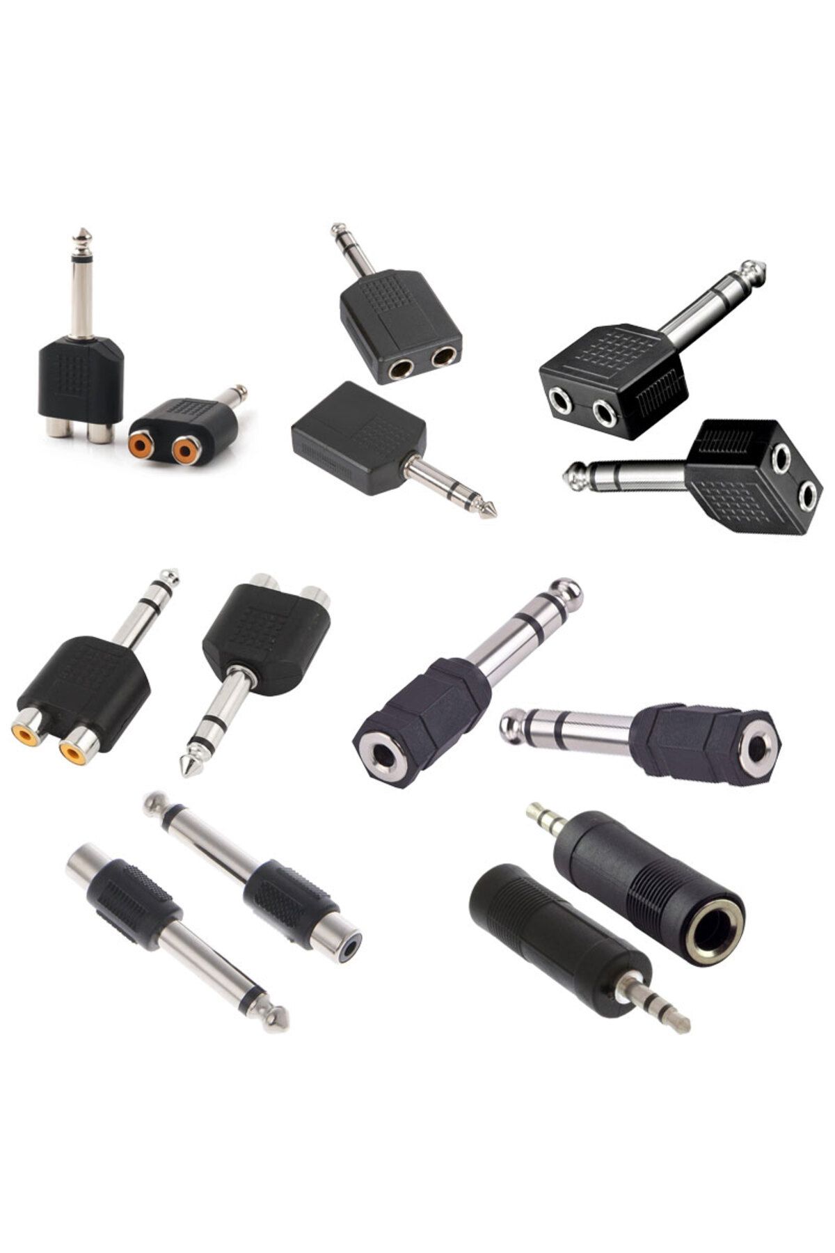 Leonpro 6.3 mm jak 3.5mm stereo jak rca dişi erkek çevirici jak 7'li set