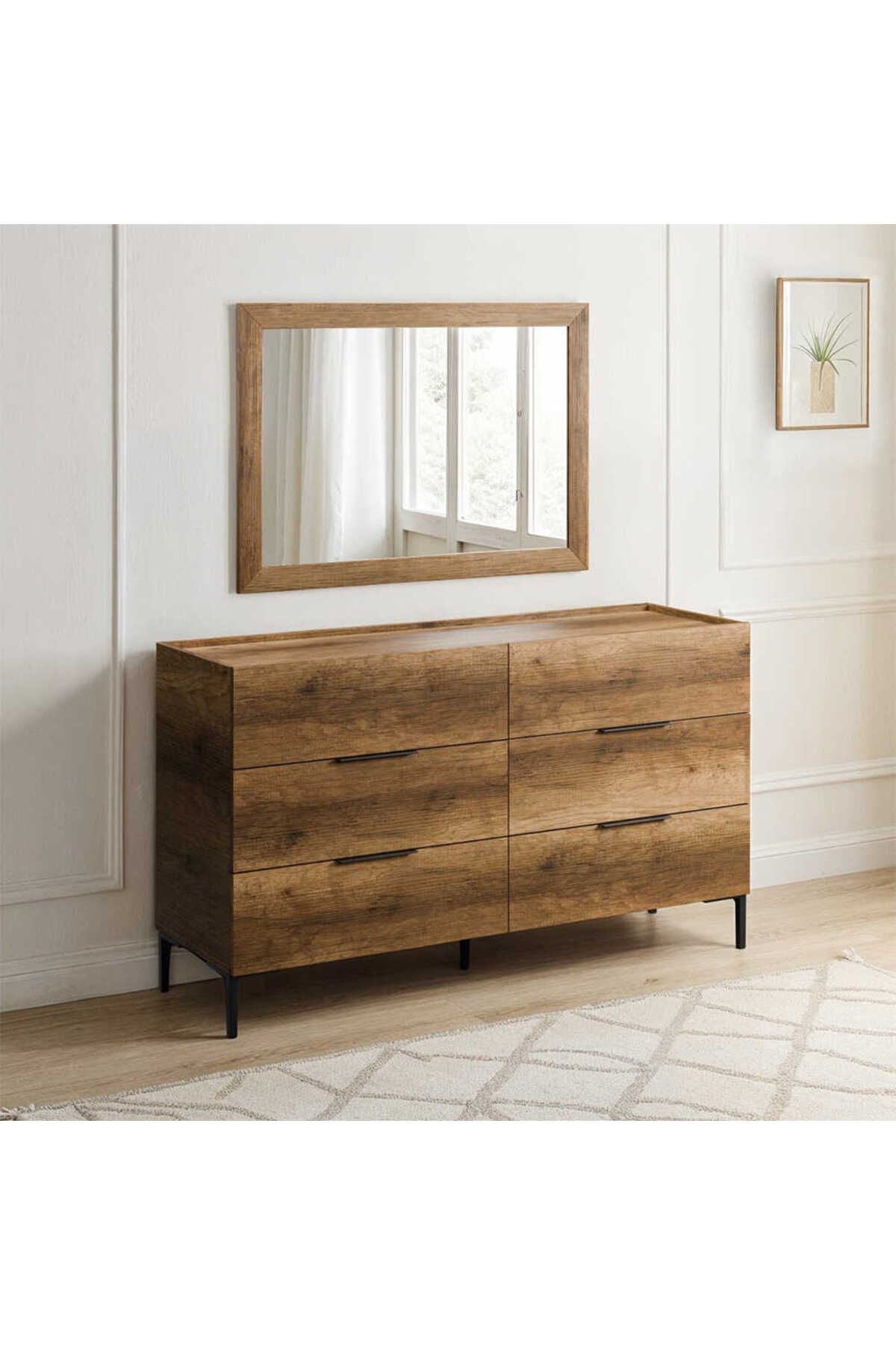 Adore Mobilya Oryana Ayna - Oslo Ceviz 68x98x2 cm