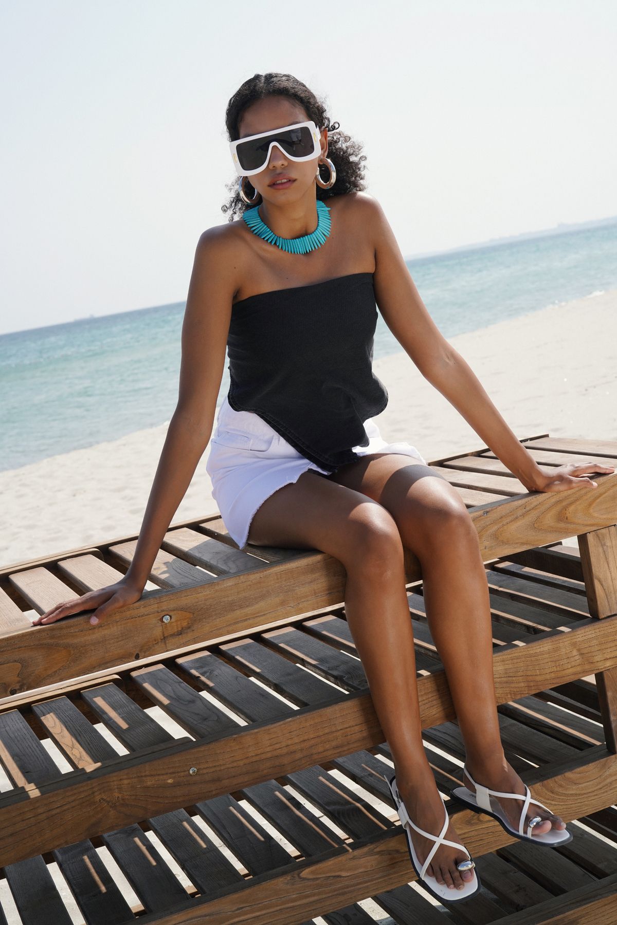 Black Fashion Bağlamalı Denim Siyah Crop