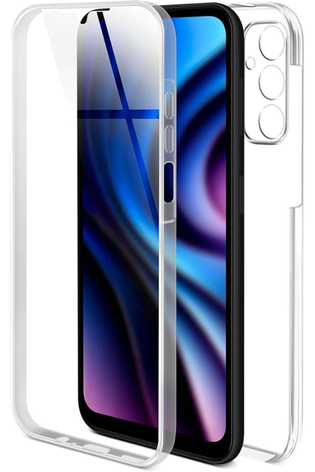 STOREMAX EMN Galaxy A14 Kılıf 360 Şeffaf Ön Arka Korumalı Şeffaf Silikon ile uyumlu Cİ ST5 1133631
