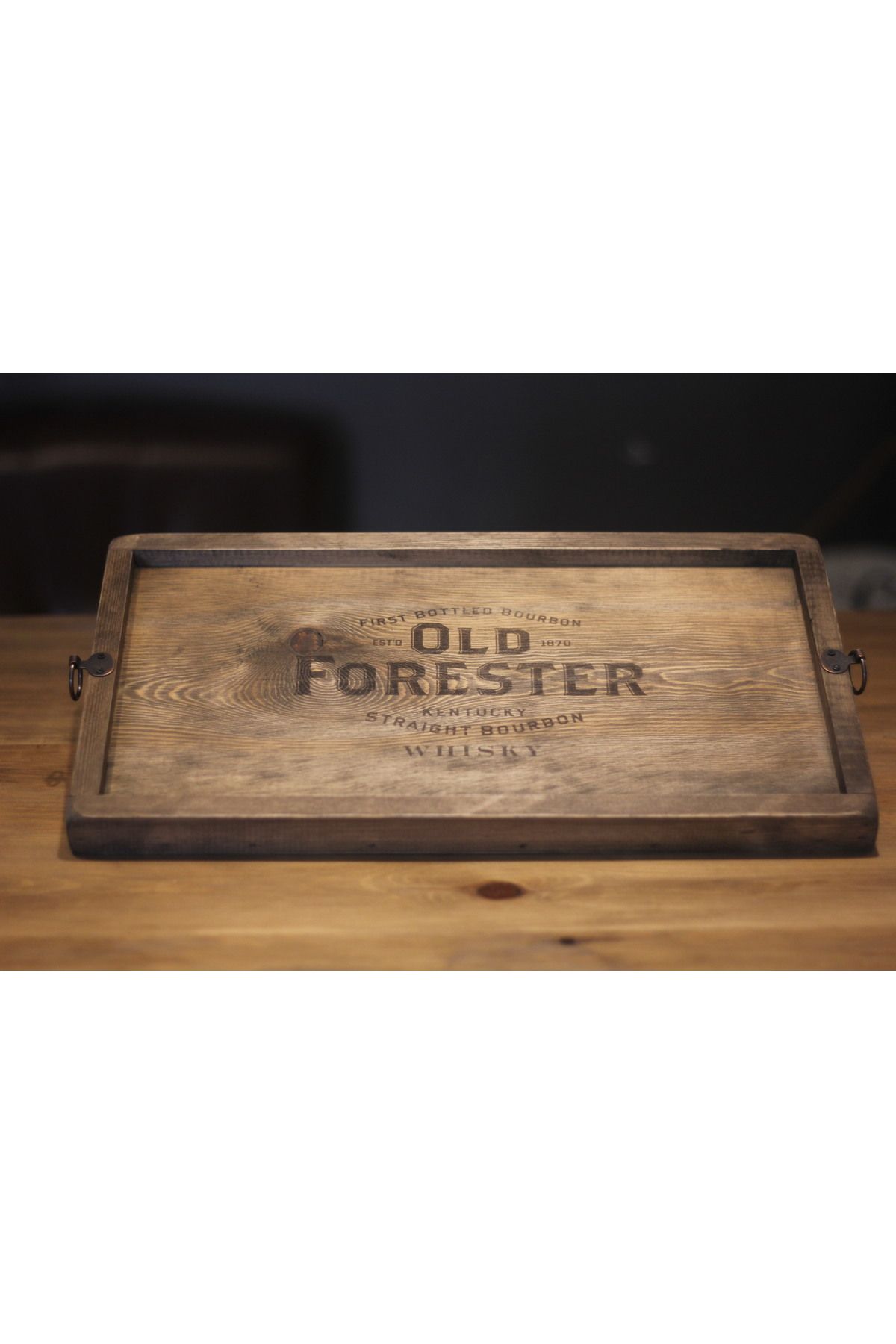 pratikolay OLD FORESTER ( VİSKİ TEPSİLERİ ) - 42x22x3 cm