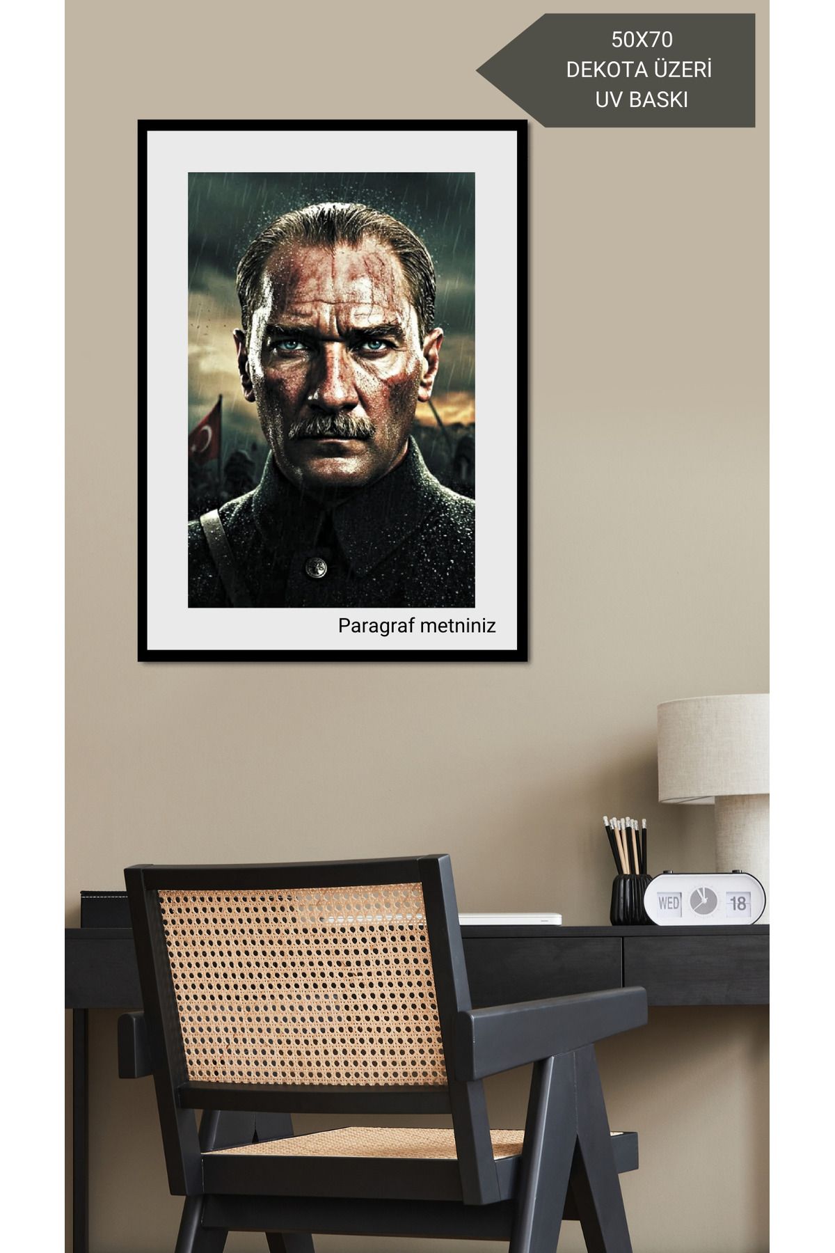 ZİO Atatürk Portresi 50x70 Dekota Üzeri UV Baskı