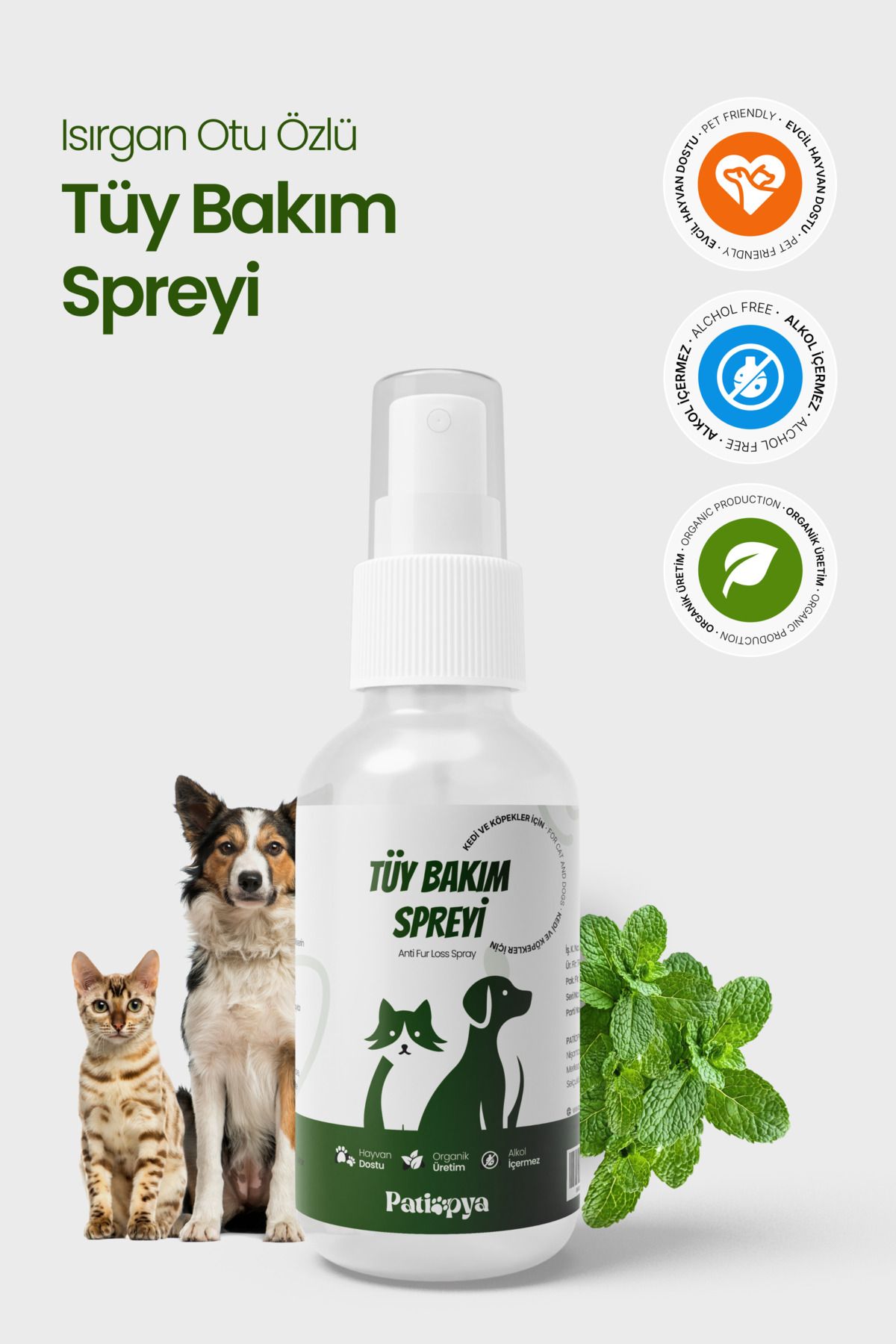 patiopya Tüy Bakım ve Kolay Tarama Spreyi Isırgan Otu Özlü -120ml