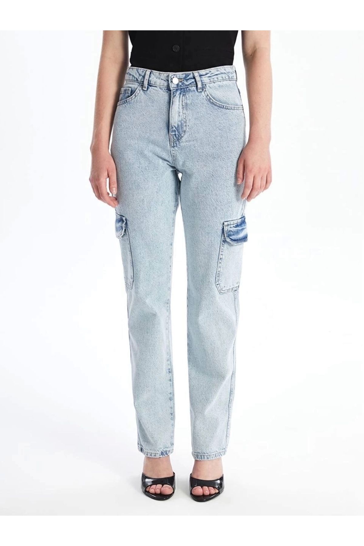 Generic Kargo cep kar yıkama jeans pantolon