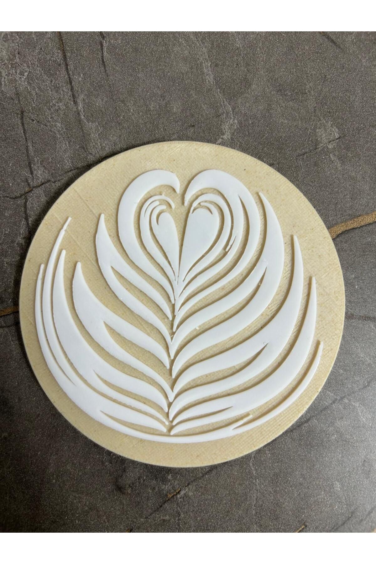Safemarket Latte Desenli Bardak Altlığı Kahv-Beyaz-Tekli