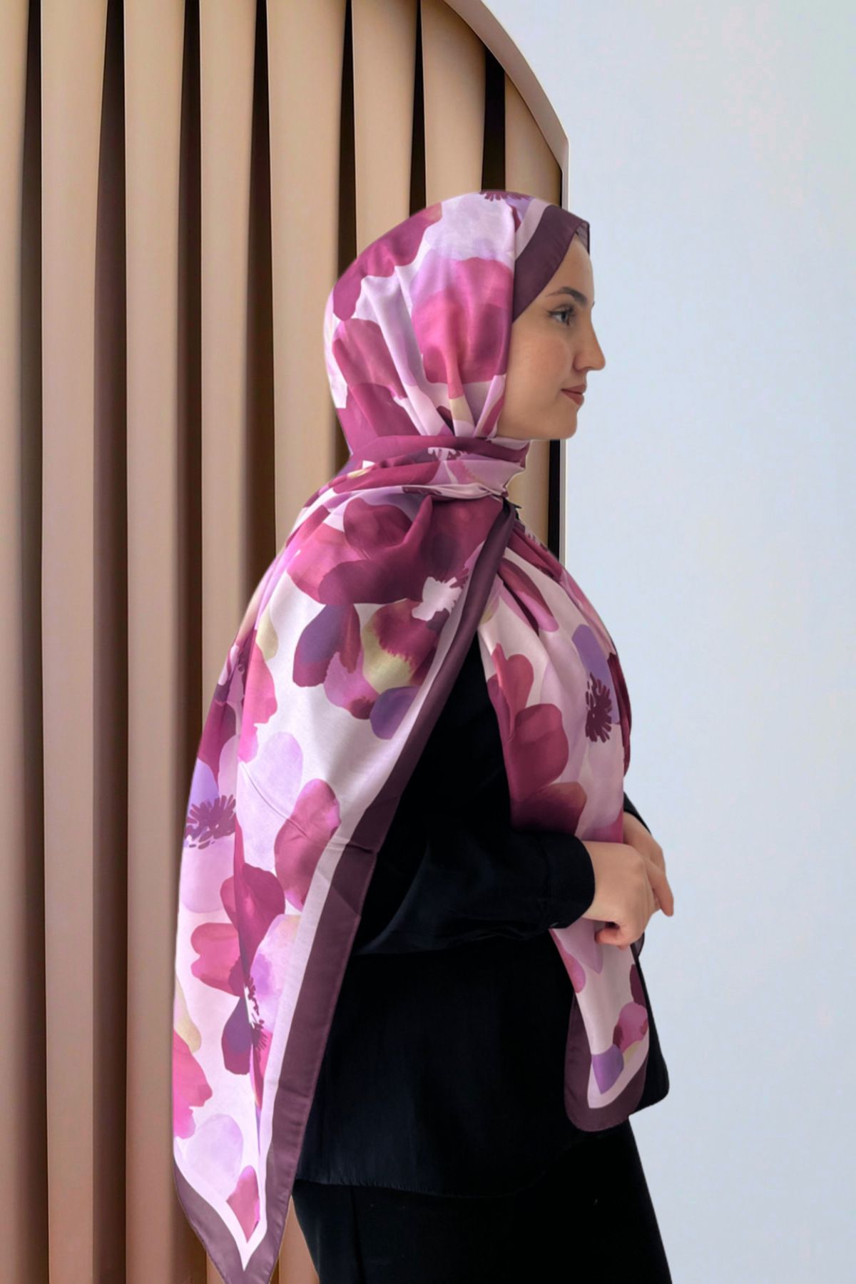SarQa Scarft Flowers Soft Collection Çiçek Desen Şal