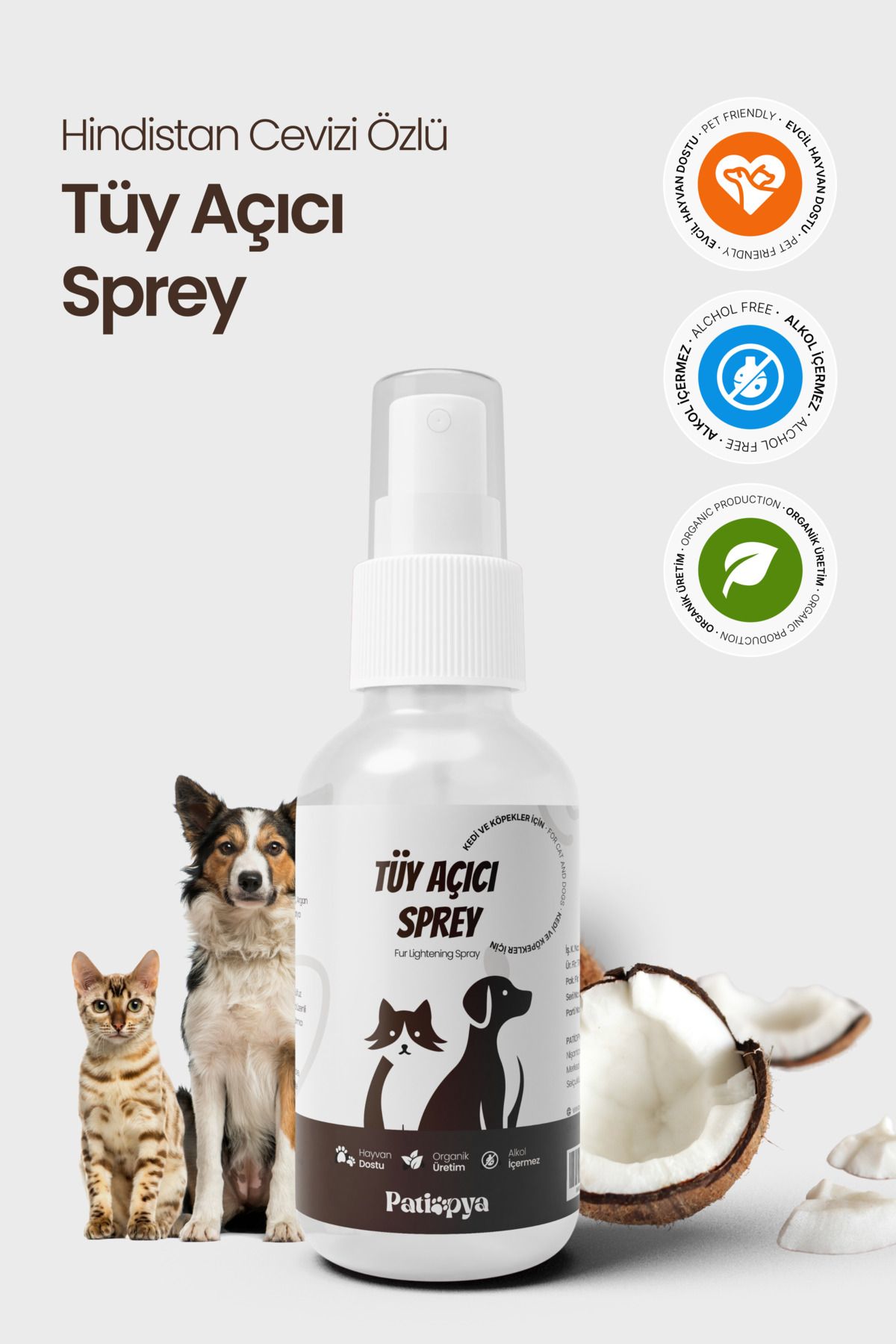 patiopya Tüy Kıtık Açıcı Sprey Hindistan Cevizi Özlü -120ml