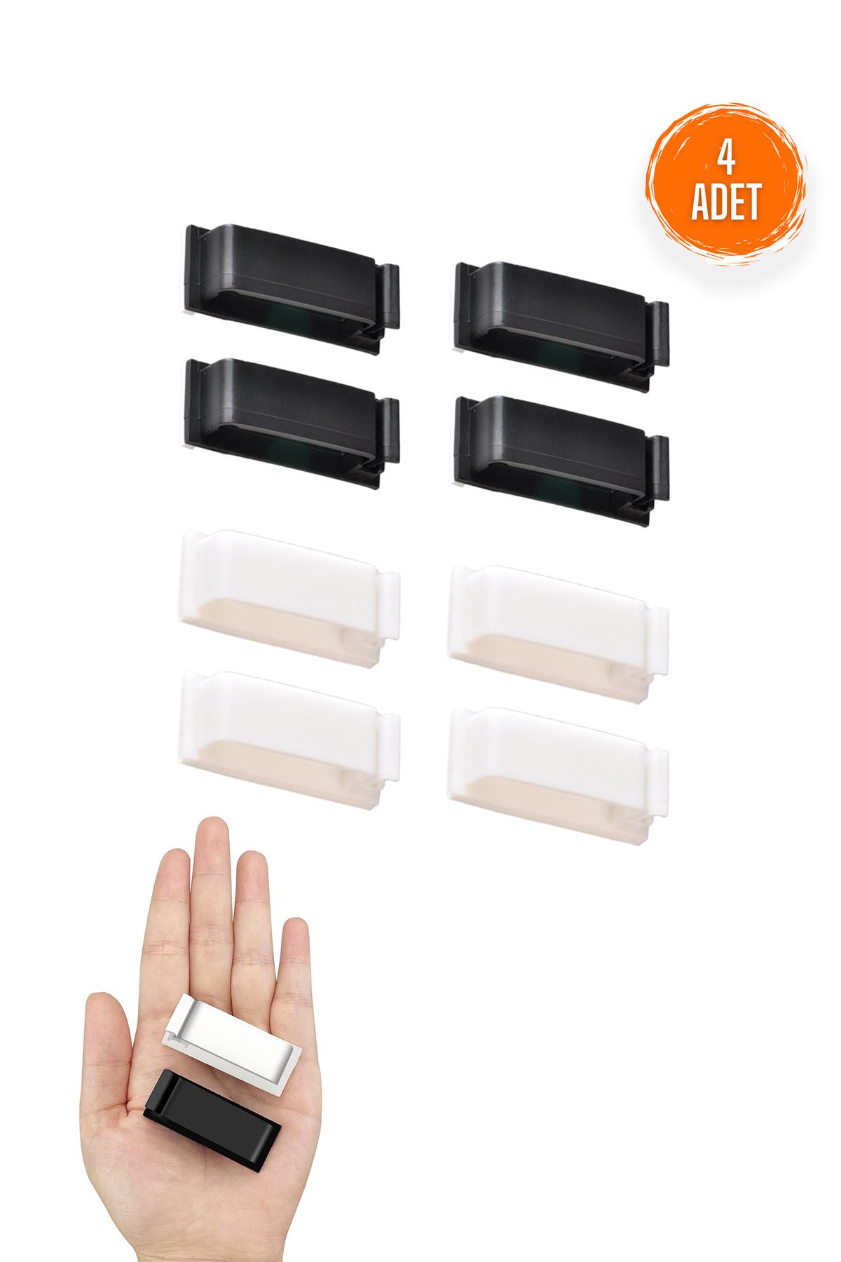 COZY SENSE Kablo Tutucu 4 Adet Kablo Düzenleme Klips Masa Altı Yapışkanlı Düzenleyici Çalışma Odası Organizer