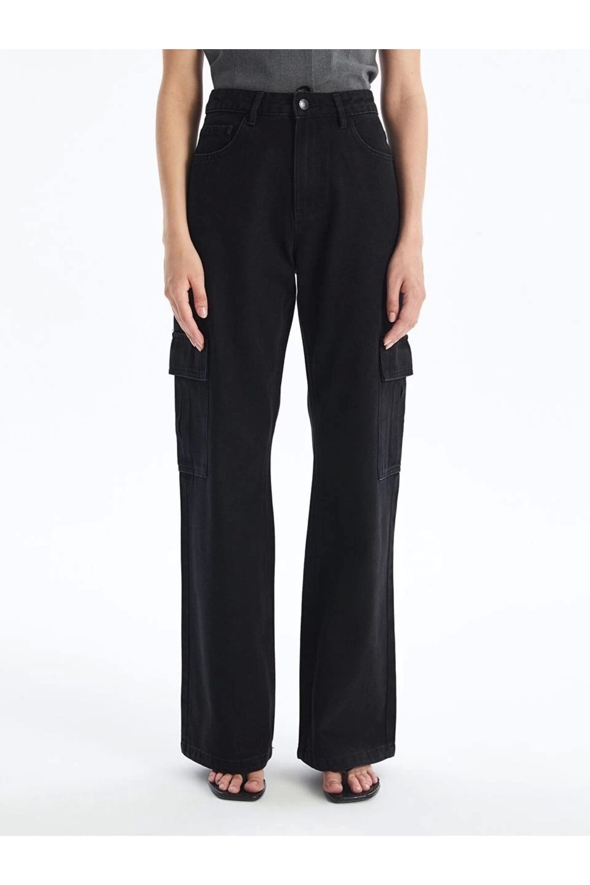 Generic Kargo cep jeans pantolon siyah