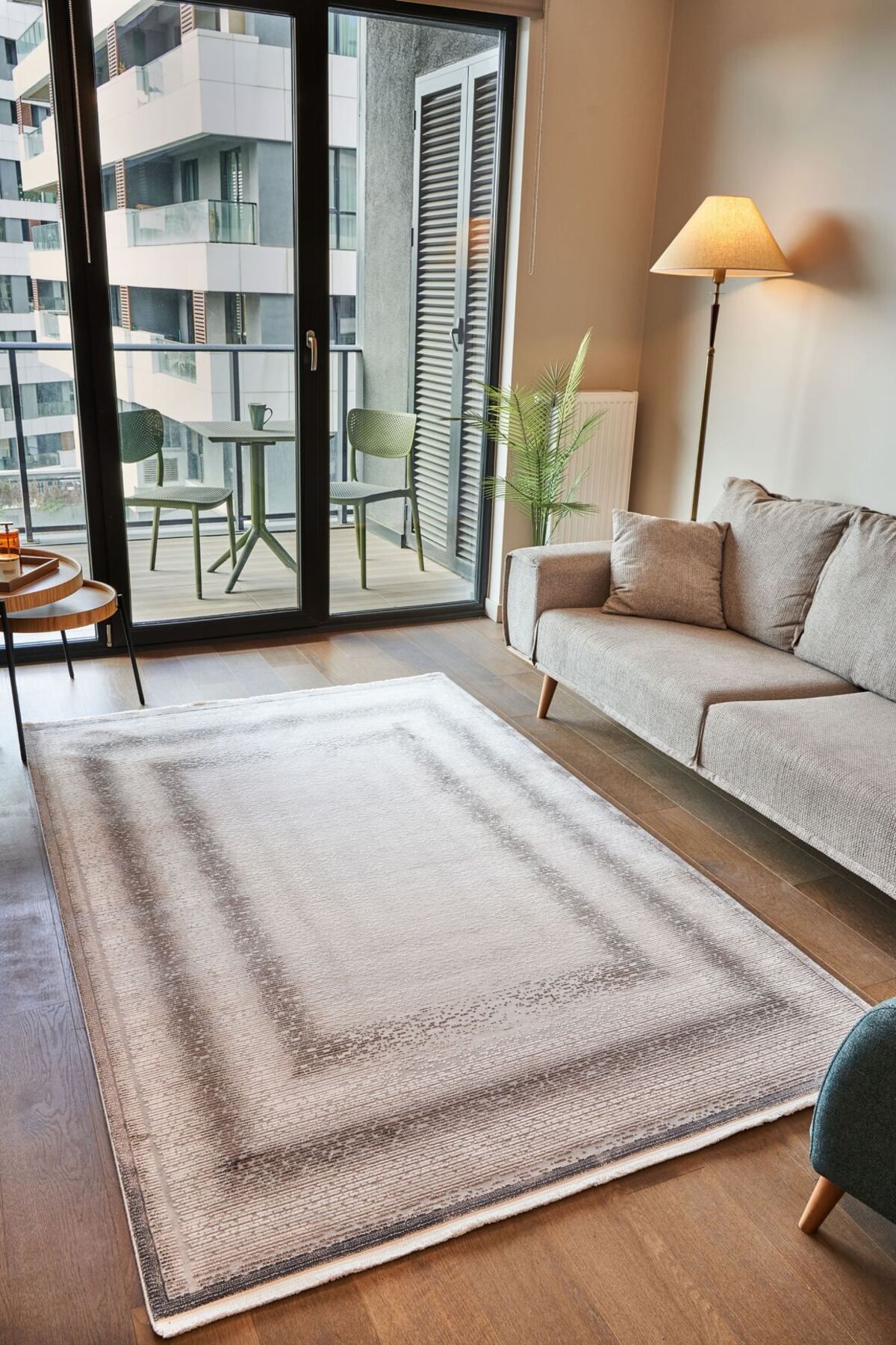 akbel halı & yatak exclusive home design Queen 8115 Gri - Viskon Bambu Halı | Dokuma Salon Halısı