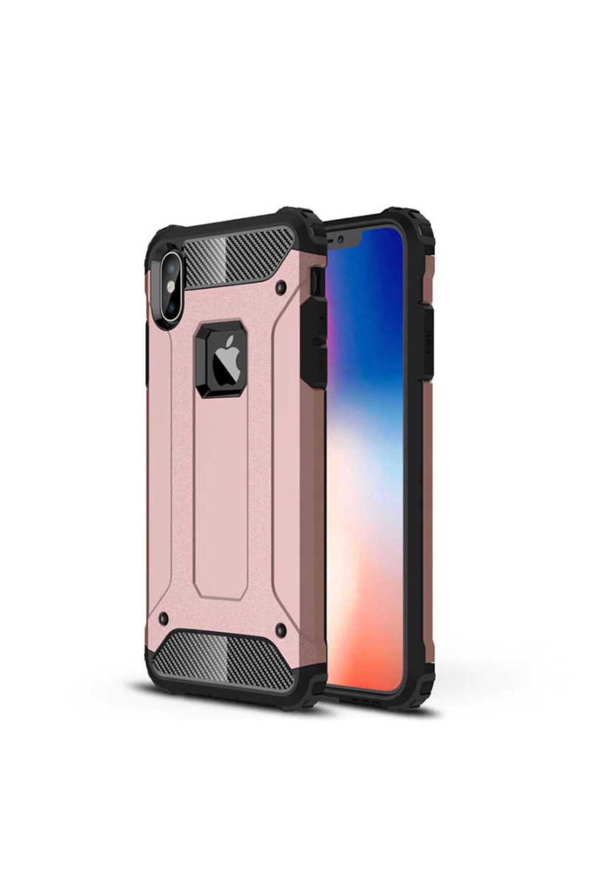 halkhouse Apple iPhone XS Max 6.5 Kılıf Zırh Tank Sert Korumalı Silikon Crash Silikon Kapak