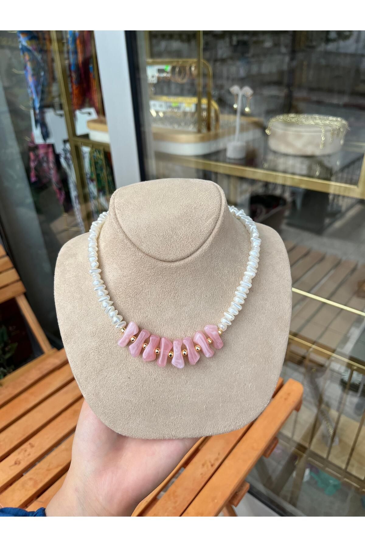 Doras Shine Doğal Taş Zarif Kolye Modeli
