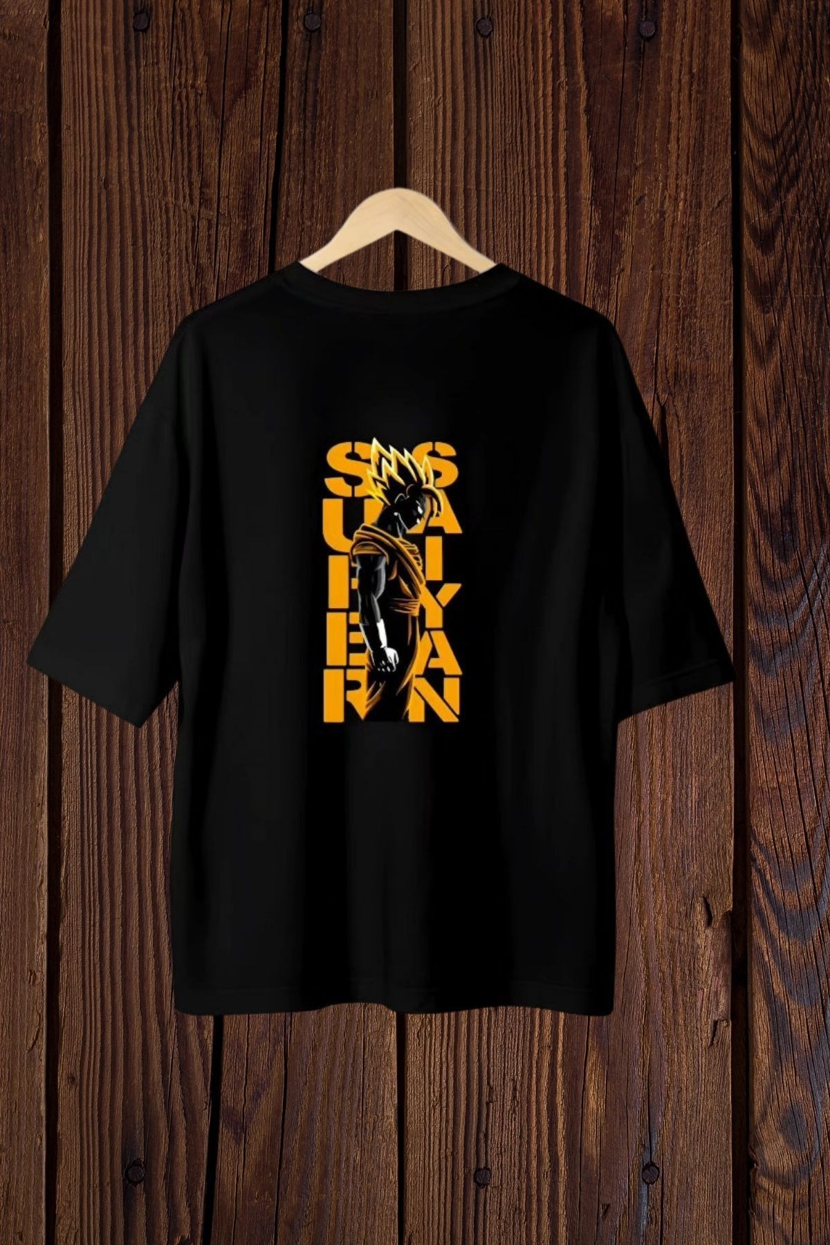 Wish BF Super Saiyan Baskılı Oversize T-shirt