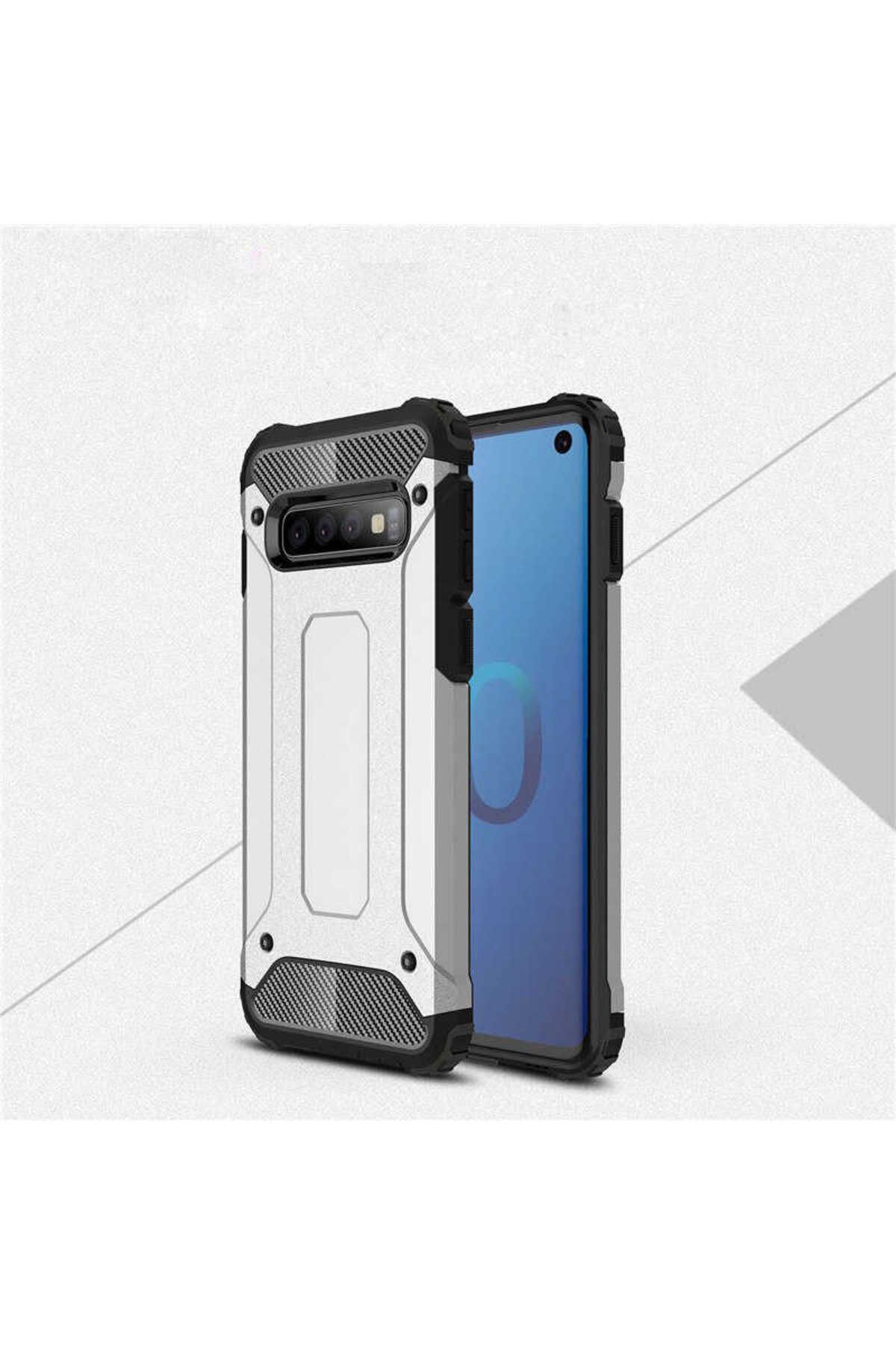 halkhouse Galaxy S10 Kılıf Zırh Tank Sert Korumalı Silikon Crash Silikon Kapak