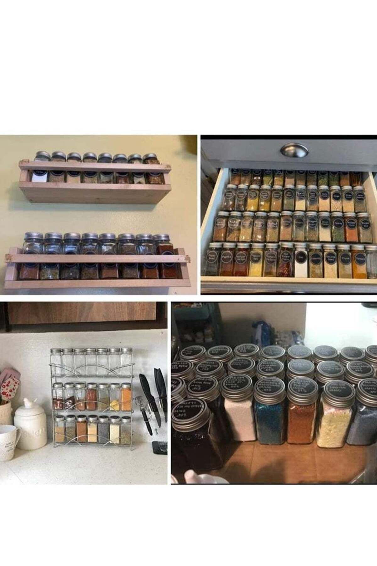 COOYA-24 Glass Spice Jars Set-120ml Multicolor Jars with Lids & Funnel for Kitchen Storage 8