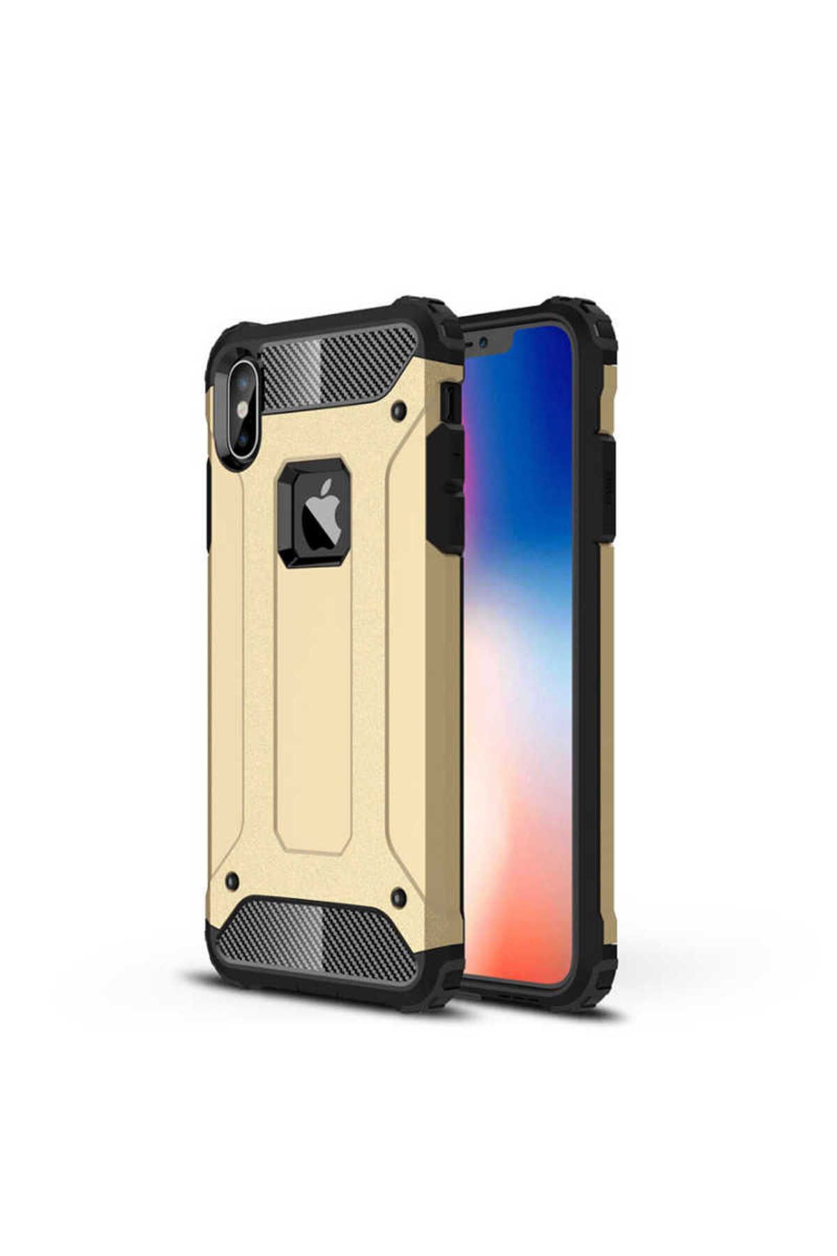 halkhouse Apple iPhone XS Max 6.5 Kılıf Zırh Tank Sert Korumalı Silikon Crash Silikon Kapak
