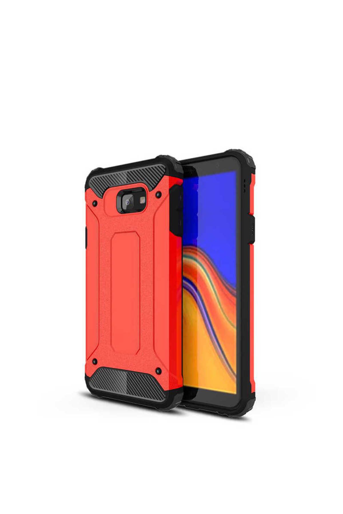 halkhouse Galaxy J4 Plus Kılıf Zırh Tank Sert Korumalı Silikon Crash Silikon Kapak
