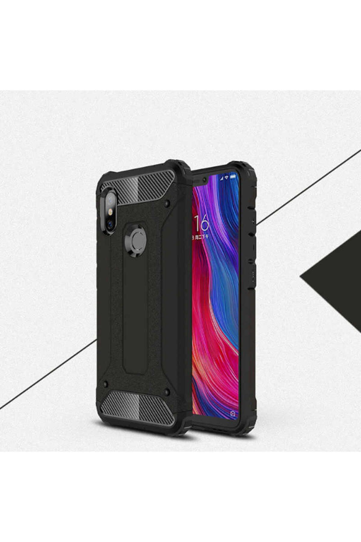 halkhouse Xiaomi Redmi 6 Kılıf Zırh Tank Sert Korumalı Silikon Crash Silikon Kapak