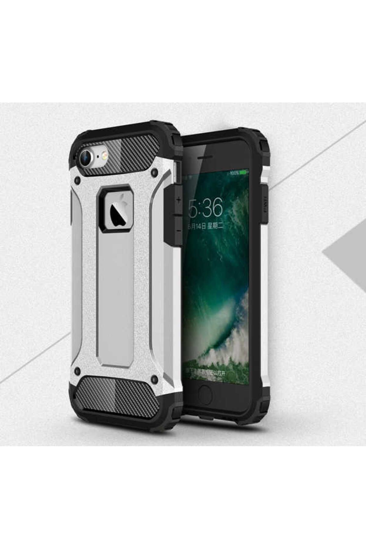 halkhouse Apple iPhone 7 Kılıf Zırh Tank Sert Korumalı Silikon Crash Silikon Kapak