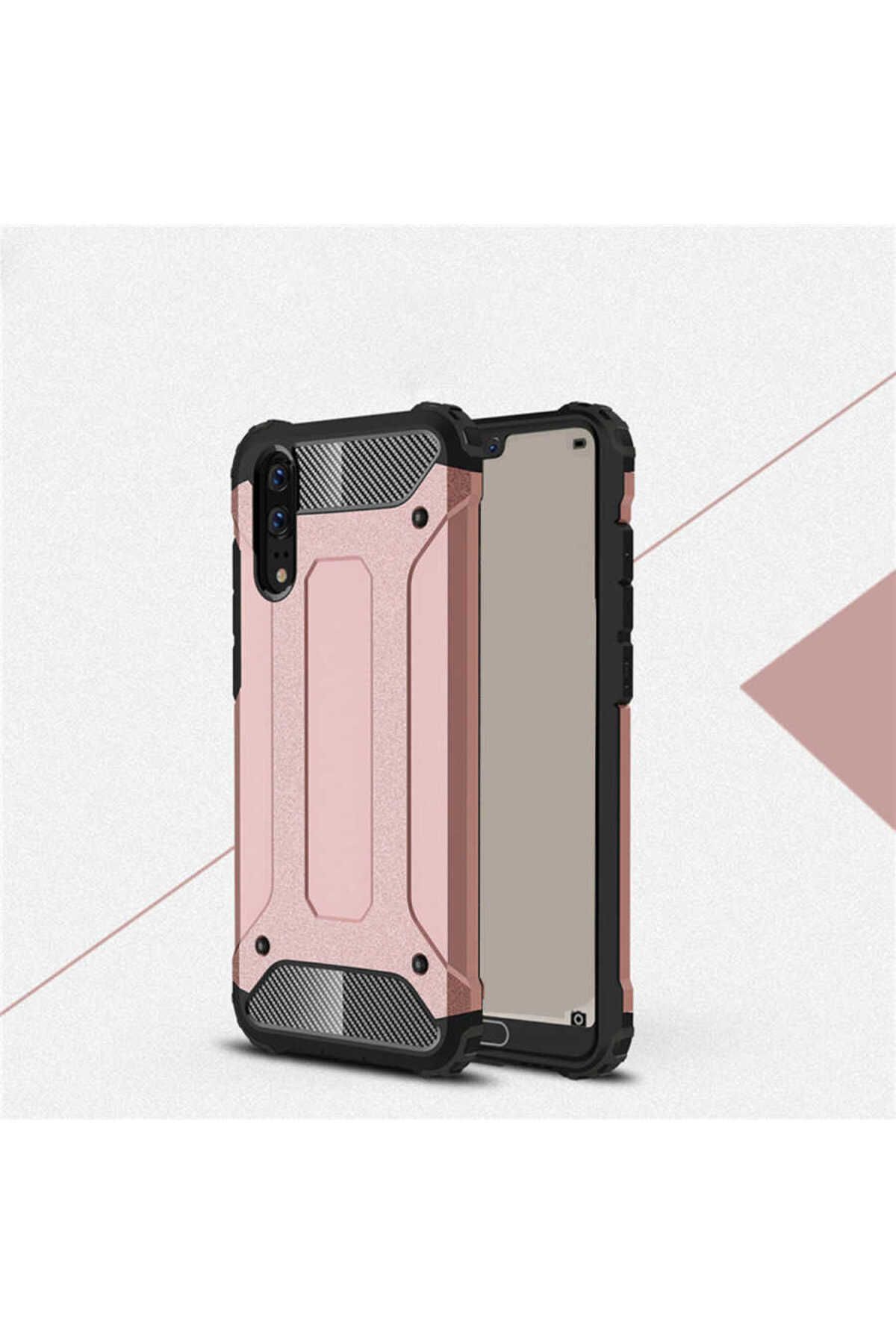 halkhouse Huawei P20 Kılıf Zırh Tank Sert Korumalı Silikon Crash Silikon Kapak