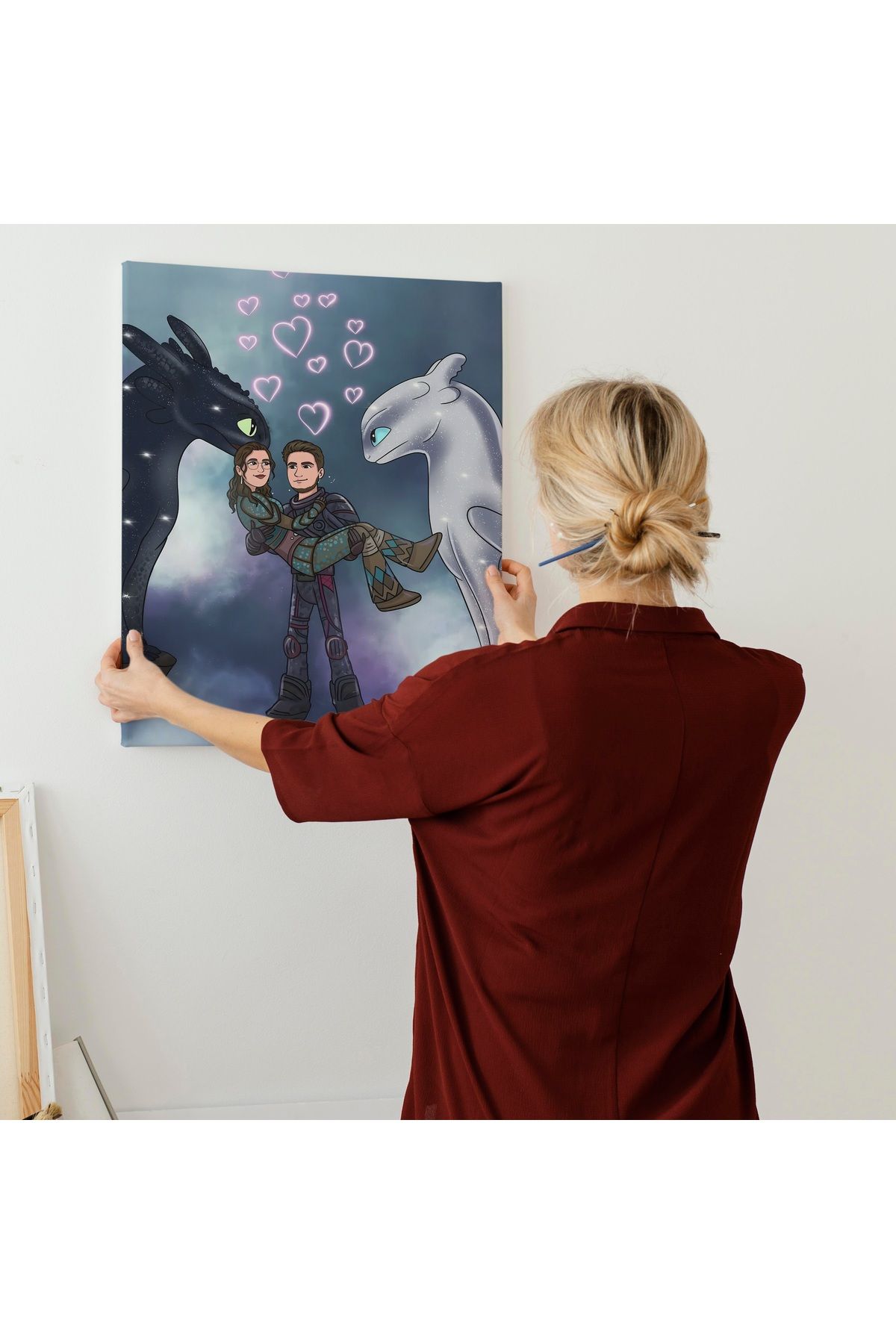 ÇELİKLER HEDİYE Kişiye Özel Karikatür Kanvas – Fotoğraftan Hazırlanan Hediye Tablo