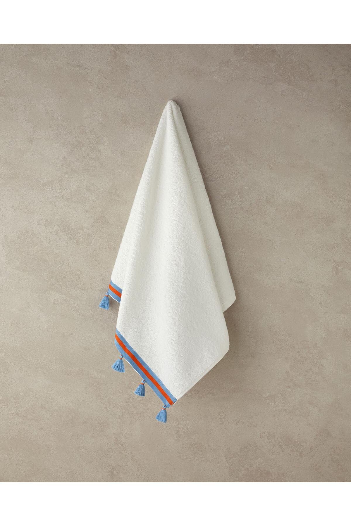 MEGOBİNE WHERE Home Colory Tuft Pamuklu Püsküllü Yüz Havlusu 50x80 cm Ekru ZTML SYFT 1139610