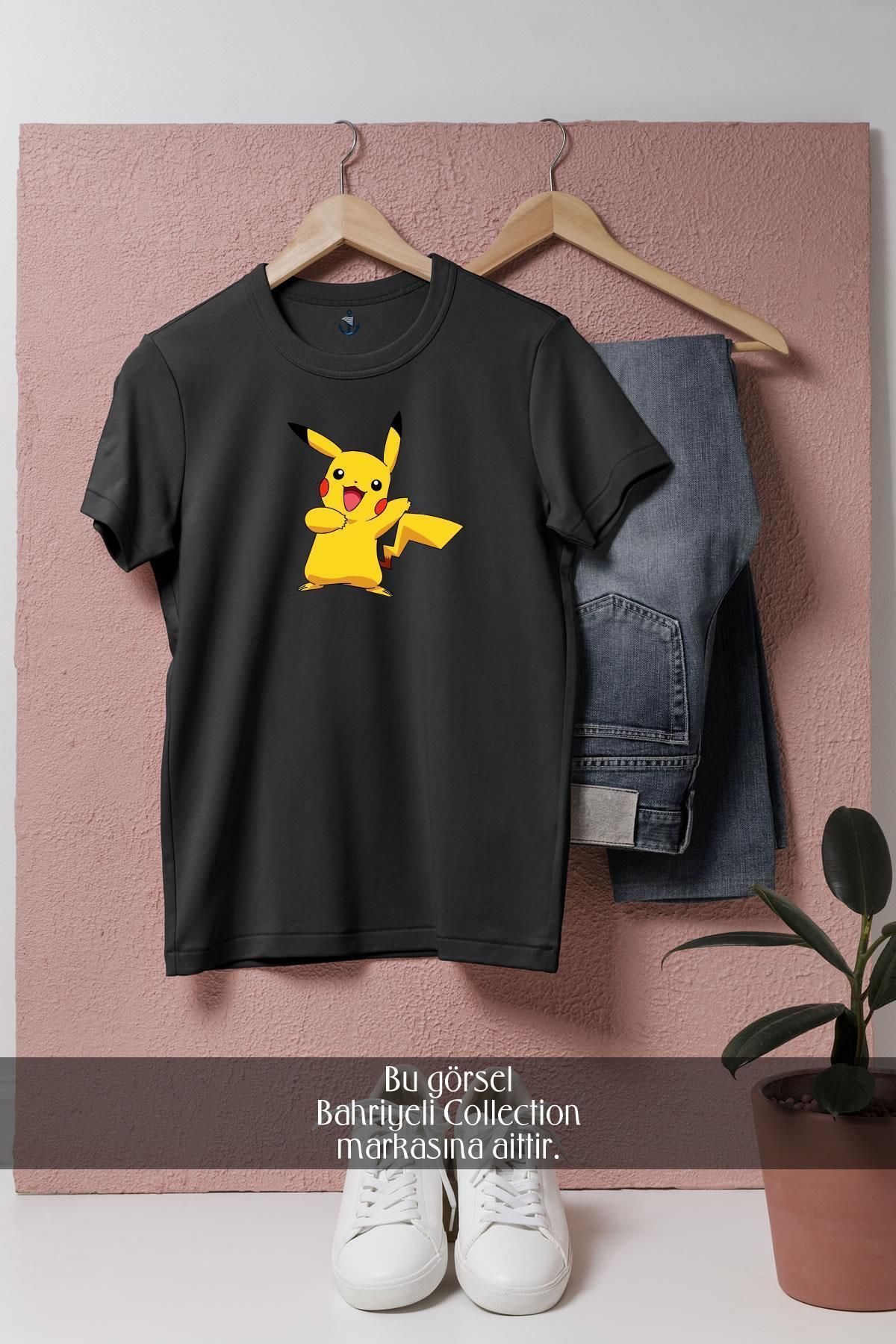 bahriyeli.jpeg Oversize Pokemon Pikachu Tasarımlı Unisex T-Shirt