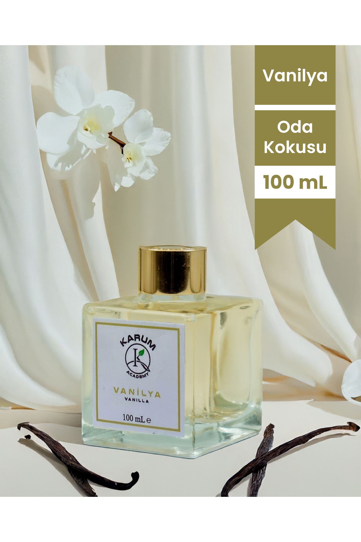 karum academy Vanilya – Sıcak, Tatlı ve Davetkâr Bir Atmosfer Çubuklu Kare Oda Kokusu 100ml