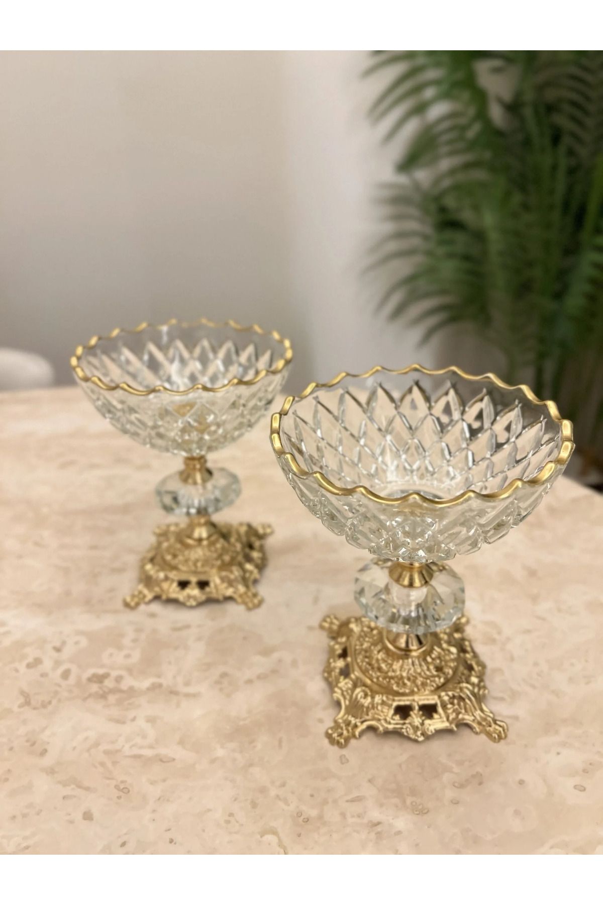 PONCİKPAZAR 6 Adet Zamak Ayaklı Gold Dondurmalık & İkramlık KAREN