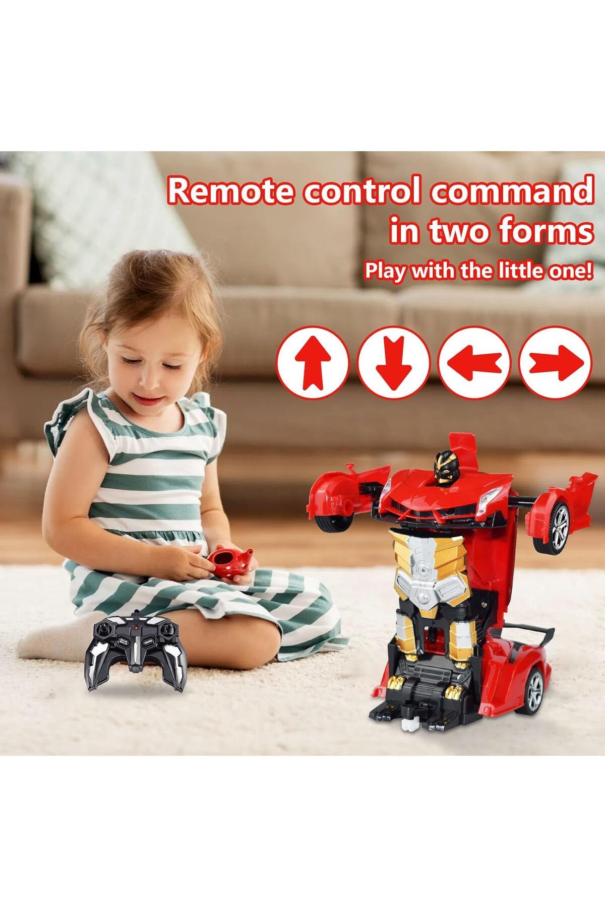 COOYA-Transformer Robot Car With Remote Control for Kids No-Slip Tires, with Stable Running Performance 5