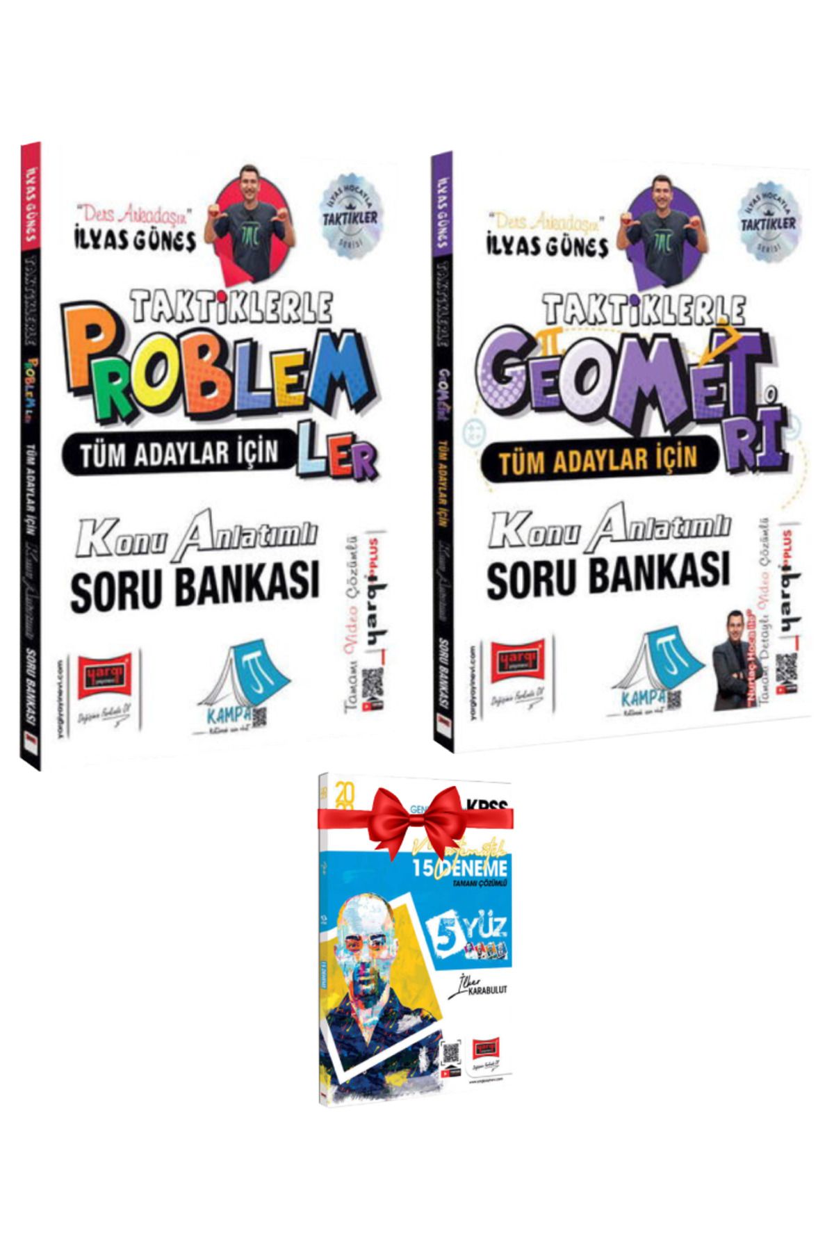Yargı Yayınları İlyas Güneş |Tüm Adaylar İçin Taktiklerle Problemler+Geometri Konu Anlatımlı Soru Bankası