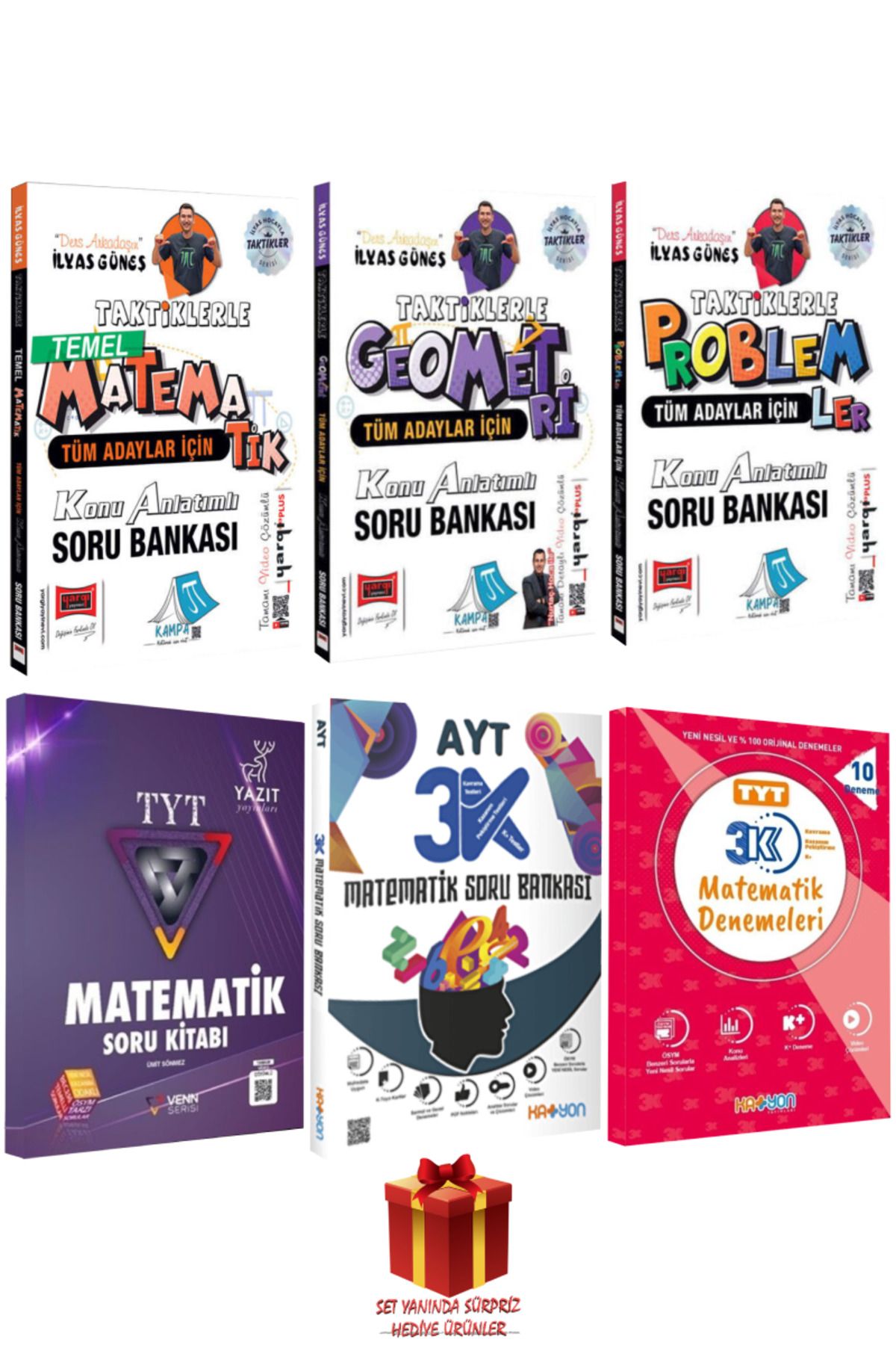 Yargı Yayınları İlyas Güneş Taktiklerle Matematik+ Geometri+ Problemler Konu Anlatımlı Soru Bankası+ TYT AYT+ Deneme