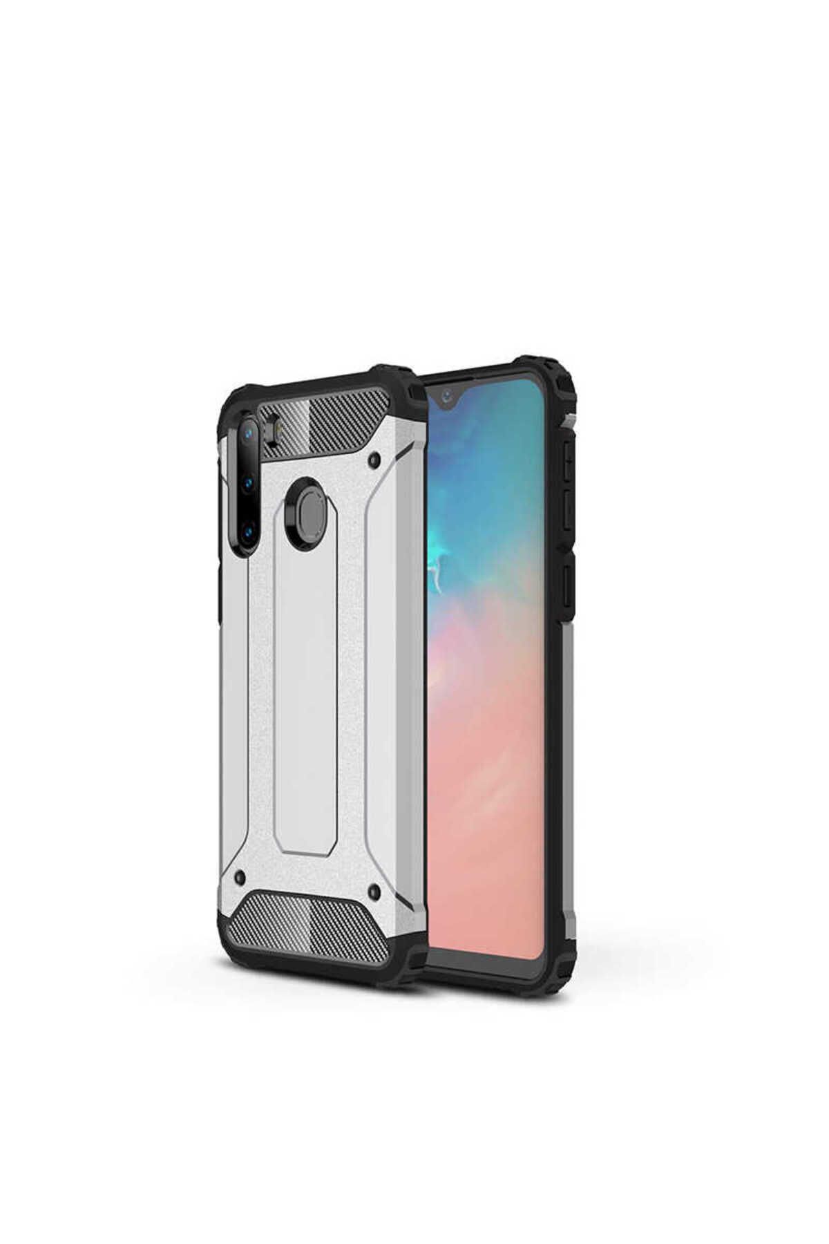 halkhouse Galaxy A21 Kılıf Zırh Tank Sert Korumalı Silikon Crash Silikon Kapak