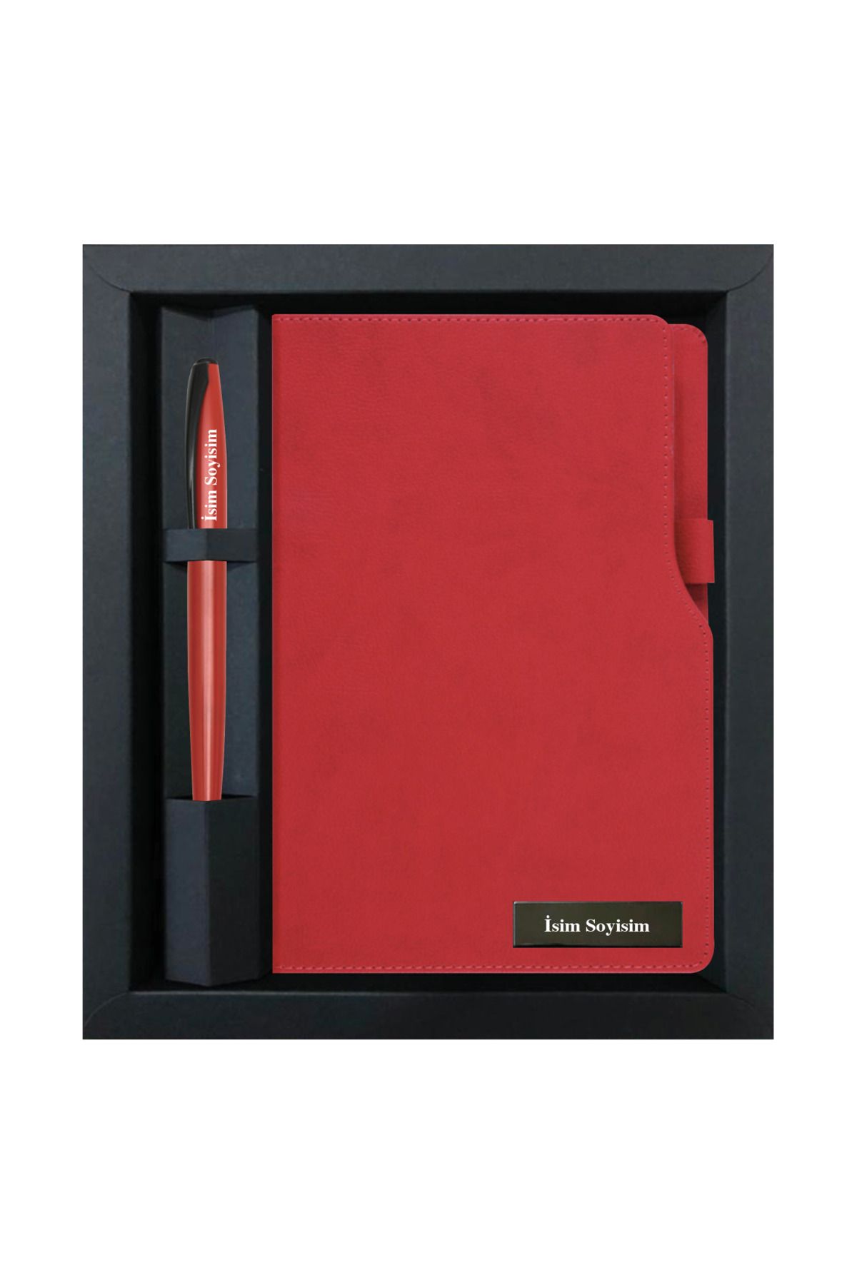 Sana Özgü Kişiye Özel İsim Baskılı Kutulu Defter ve Kalem