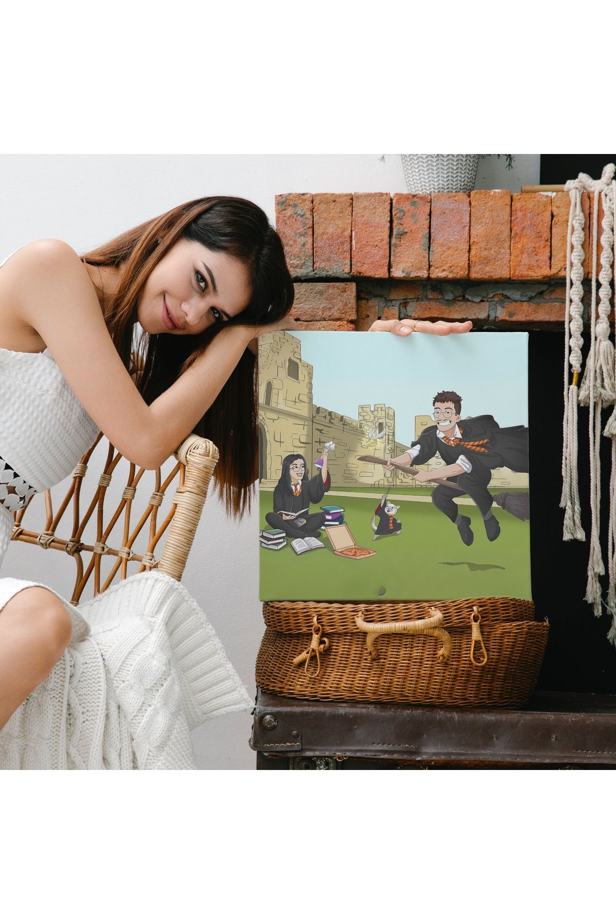 ÇELİKLER HEDİYE Kişiye Özel Karikatür Kanvas – Fotoğraftan Hazırlanan Hediye Tablo
