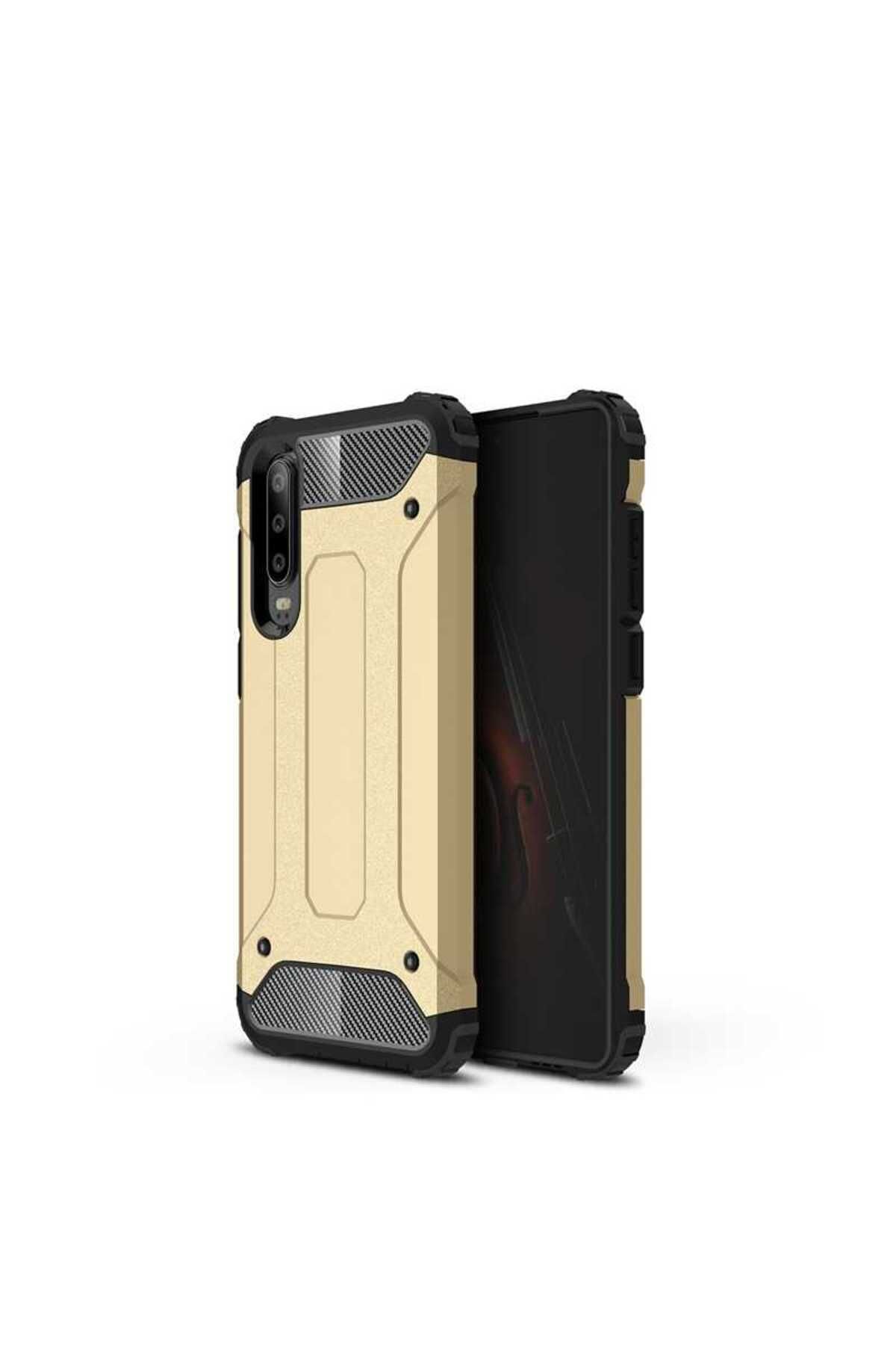 halkhouse Huawei P30 Lite Kılıf Zırh Tank Sert Korumalı Silikon Crash Silikon Kapak