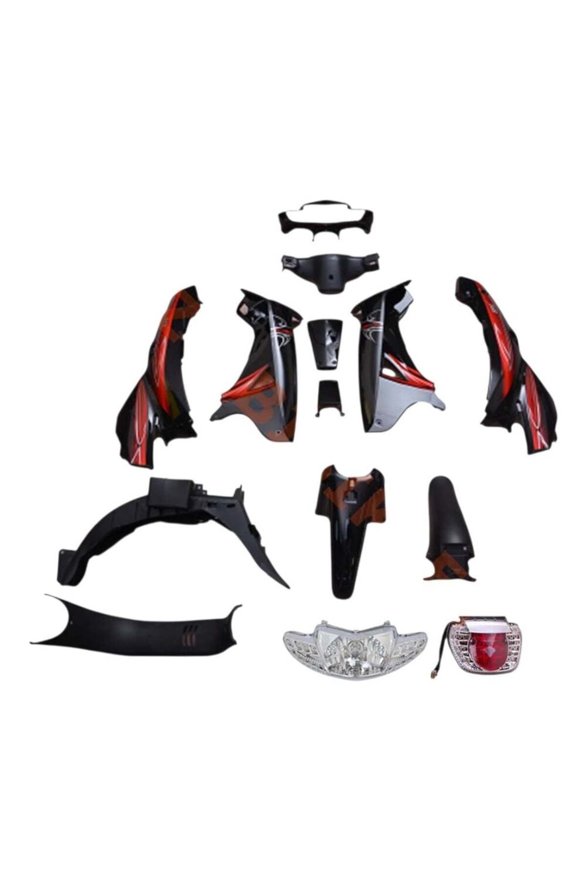 ÇELİKMOTO KAPORTA SET [SİYAH] [FAR+STOP+SİNYAL DAHİL] MONDIAL SFC #65494