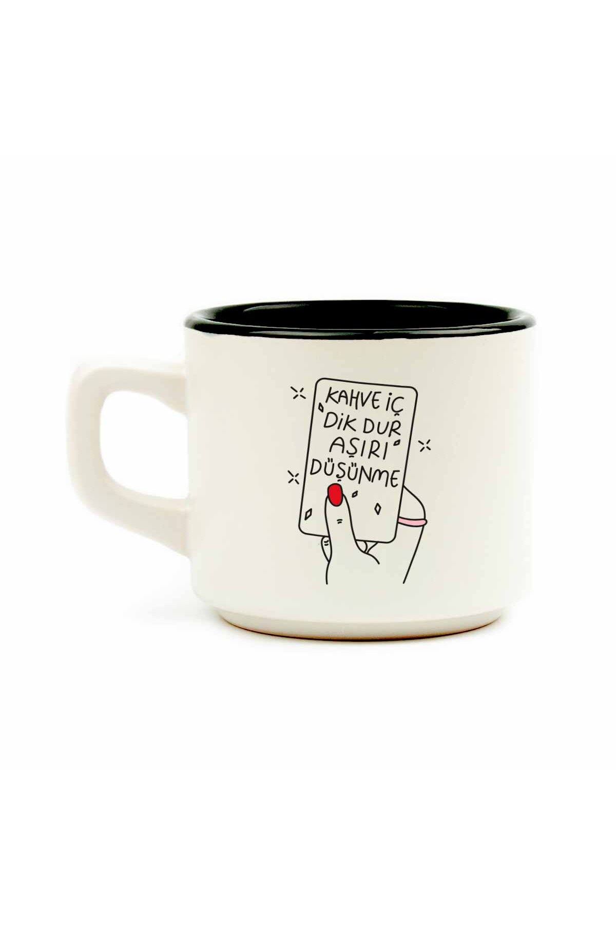 PALTO TASARIM Kahve İç, Dik Dur, Aşırı Düşünme! Venüs Kupa - Hediyelik Kupa Fincan Mug