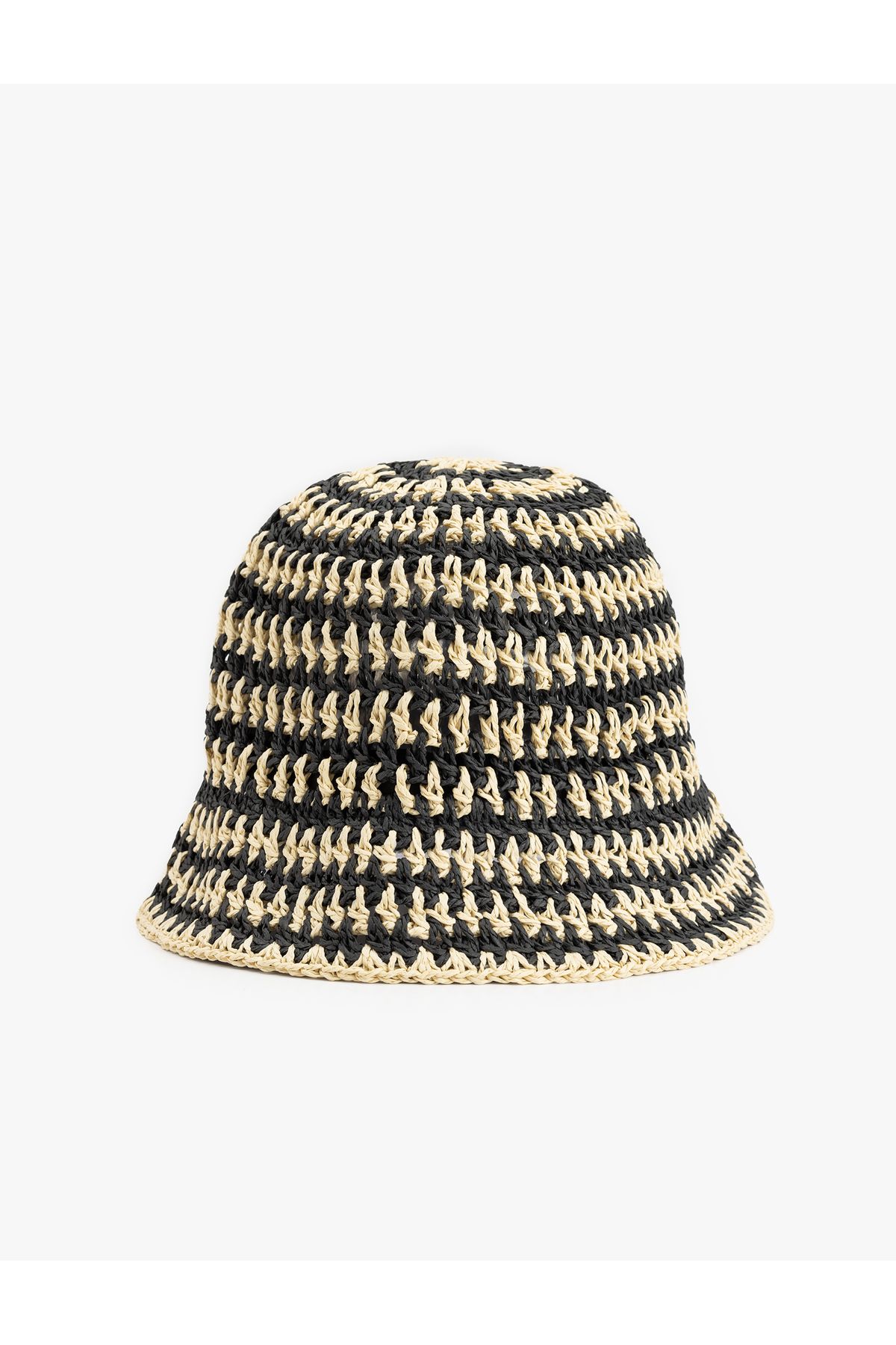 Koton Desenli Hasır Bucket Şapka