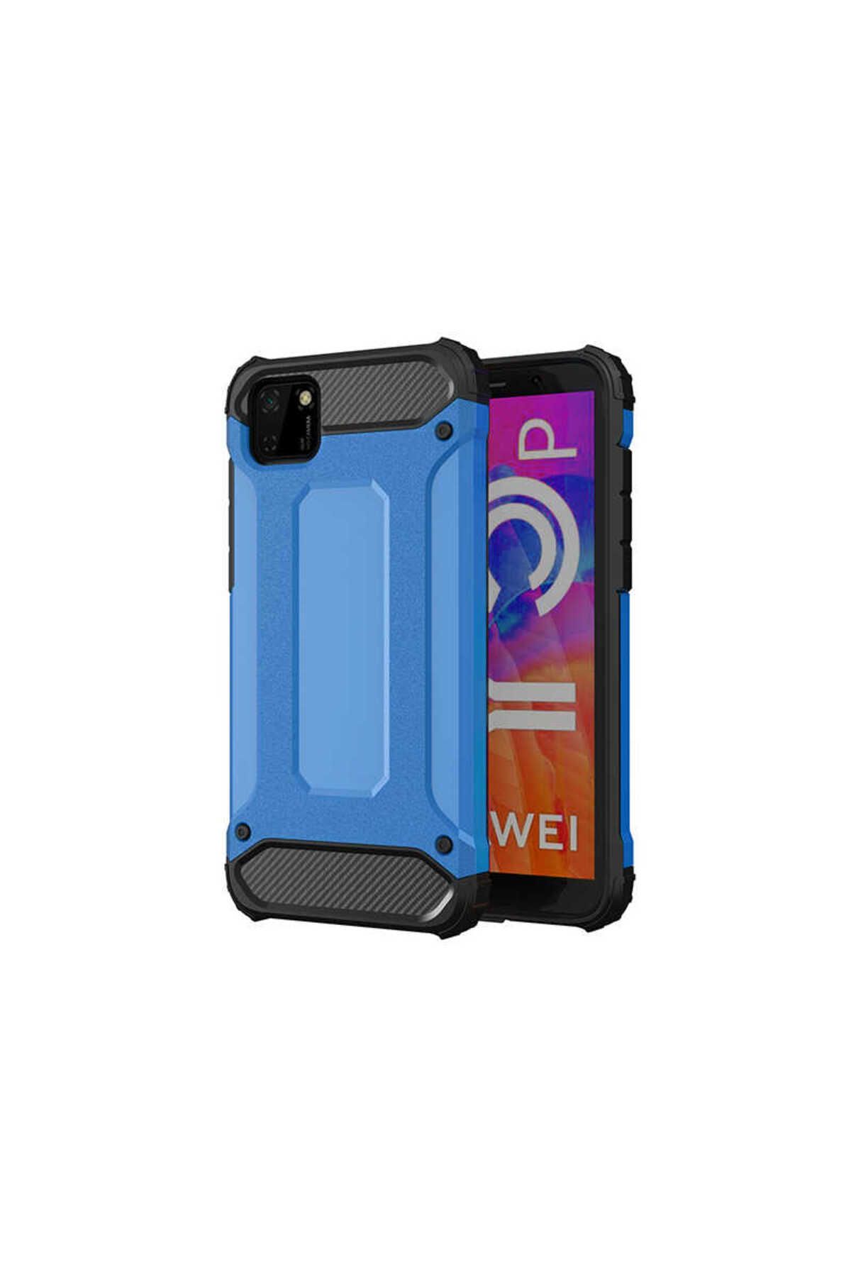 halkhouse Huawei Y5P Kılıf Zırh Tank Sert Korumalı Silikon Crash Silikon Kapak
